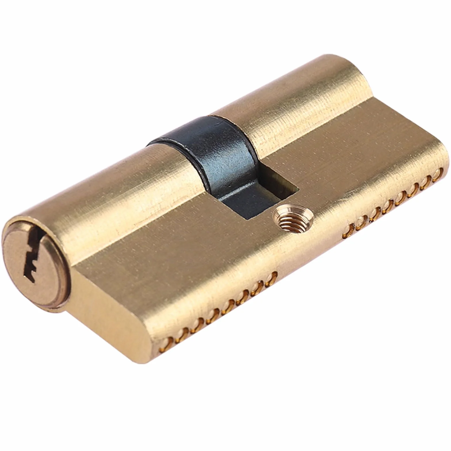 ORTAVA Zamek bębenkowy Hengsong 40/40 Metaliczny Miedź, 80 mm Zamek do drzwi z 8 kluczami, dwie śruby, można łączyć z wszelkimi rodzajami drzwi, OR 80