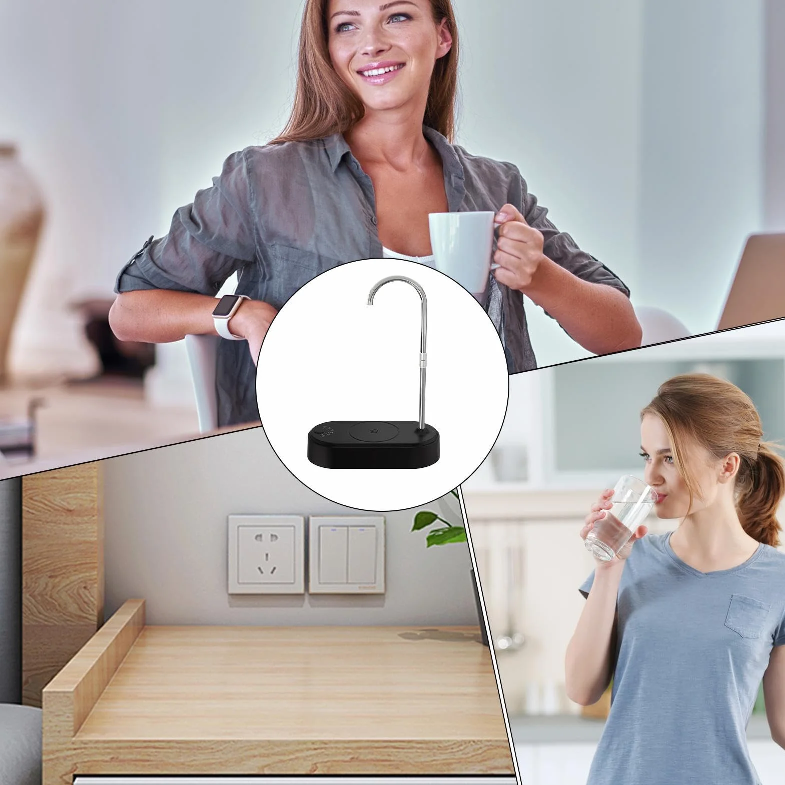 Inteligentny ładowalny dozownik wody z obrotem 360°, 6 trybów, pompa elektryczna na kemping