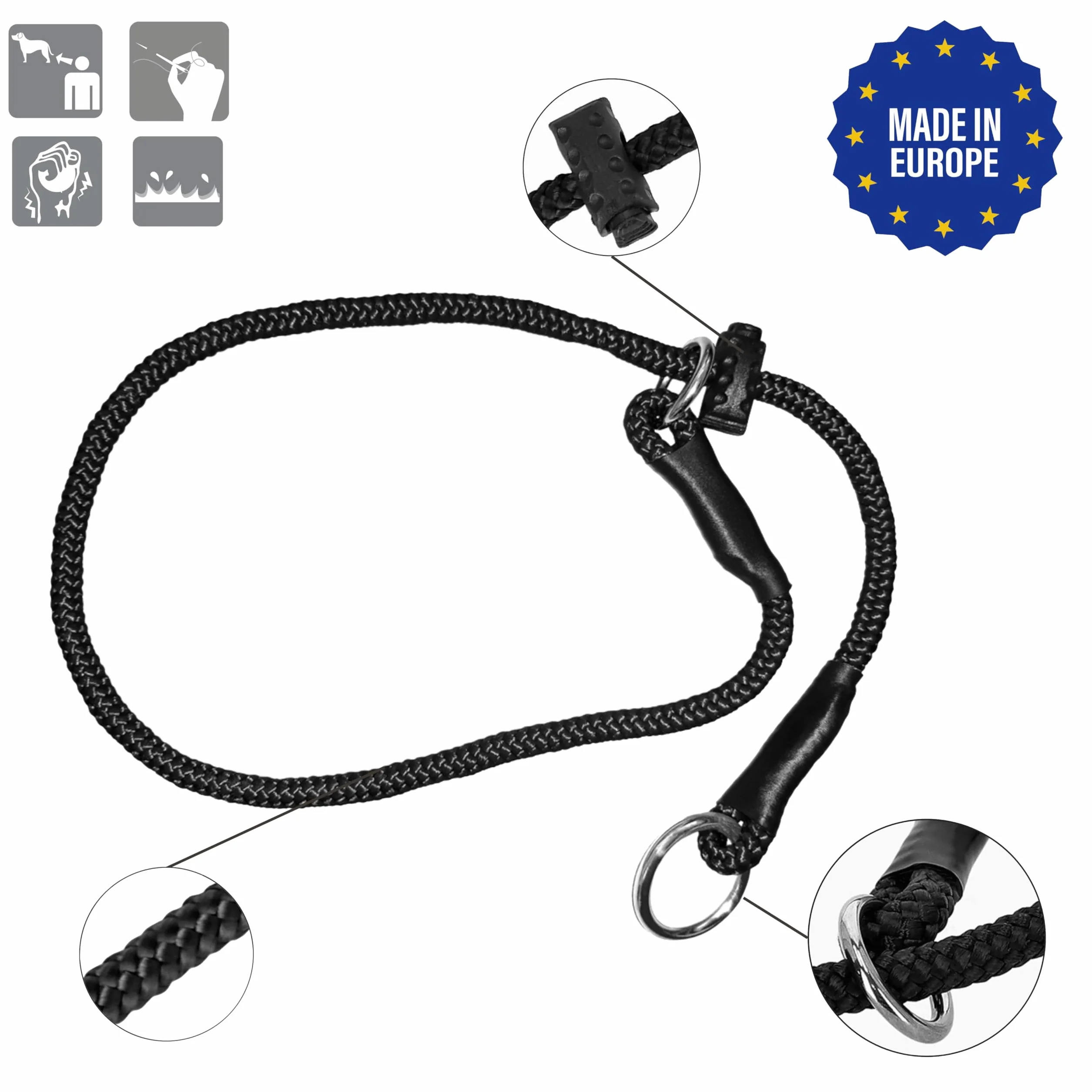 Dingo Gear S04060 obroża do treningu psów wodoodporna czarna rozmiar M