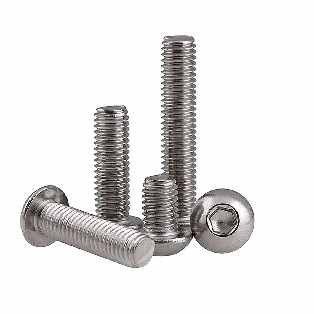 Śruby z łbem kulistym Śruby z gniazdem sześciokątnym ze stali nierdzewnej Śruby z łbem kulistym, M2.5 * 4mm,100 pcs