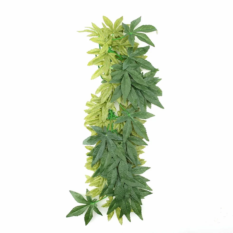 Yctze Duże Zielone Sztuczne Rośliny do Akwariów i Terrarium dla Gadów, Ozdoby ze Sztucznych Liści do Akwarium, Plastikowe Ozdoby Exo Terra, Odpowiednie do Rękodzieła (#03)