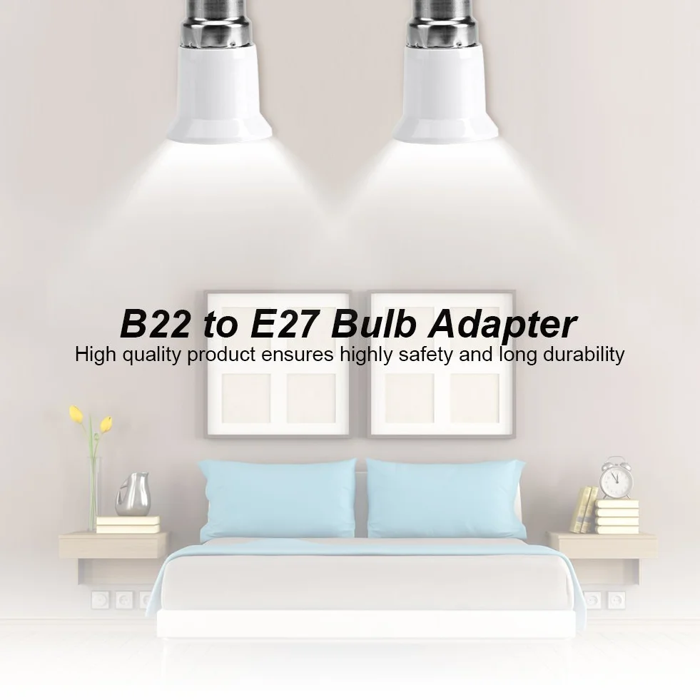 Gloglow 5 Sztuk B22 Do E27 Adapter Lampy Uchwyt Lampy Led Konwerter Adapter Gniazda Żarówki B22 Do E27 Śruba Podstawy Żarówka Uchwyt Lampy Uchwyt Konwertera Na Żarówkę Led