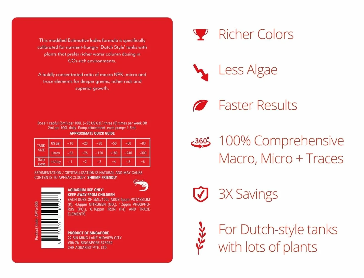 2Hr Aquarist Aquarium plant fertiliser nawóz do roślin akwariowych APT Estimative Index (300ml)