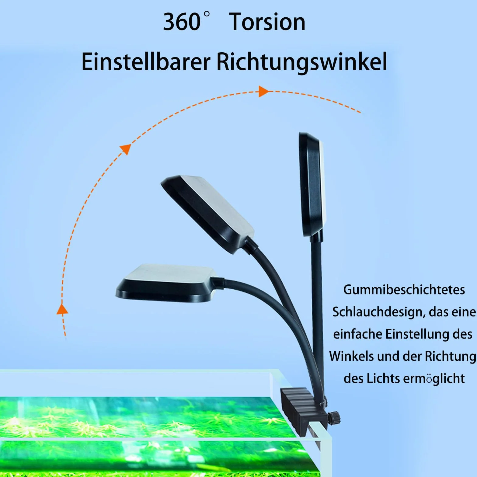 92RA Oświetlenie LED 360°, Lampa LED Energooszczędna i Odporna na Zaparowanie, Światło Wodoszczelne dla Roślin Wodnych i Ryb (13 W)