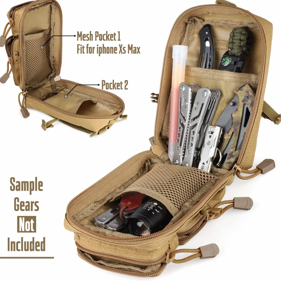 LIVANS Taktyczna torba narzędziowa Molle, EDC etui na narzędzia, taktyczne woreczki na telefon, mini saszetki na talię, medyczne EDC IFAK Pack Mini Design 3-dniowego plecaka
