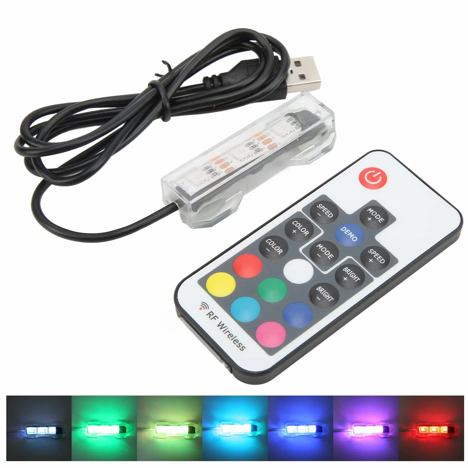 Światło akwarium LED USB z pilotem zdalnego sterowania, miękkie światło akwarium z pilotem USB światło akwarium łatwe w użyciu dla małych akwariów dla (zdalne światło