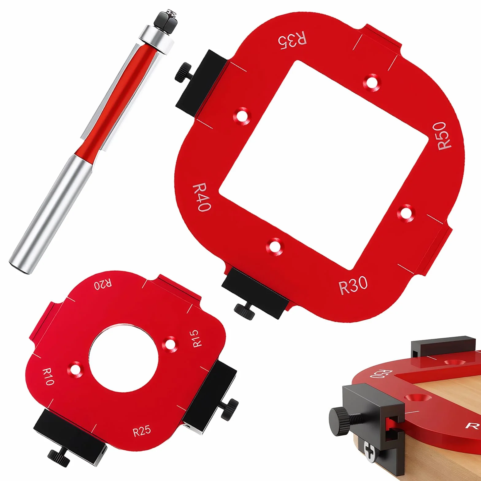 Szablon do frezarki górnowrzecionowej 4w1 Jig R10 R15 R20 R25 z frezami akcesoria