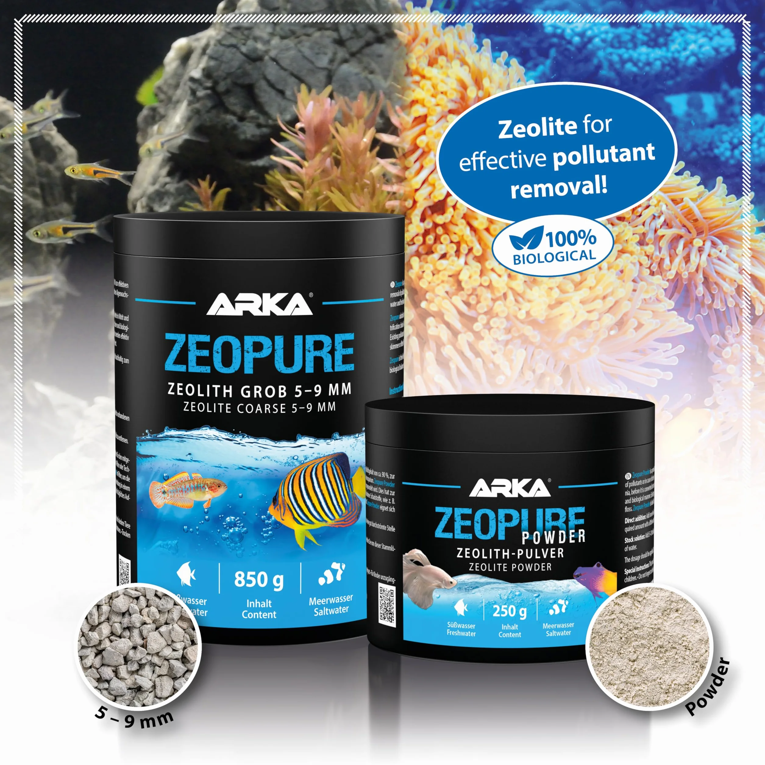 MICROBE-LIFT Zeopure - Premium Zeolith medium filtracyjne, pomaga w walce z algami, toksycznymi substancjami i metalami ciężkimi w akwarium, 1000 ml