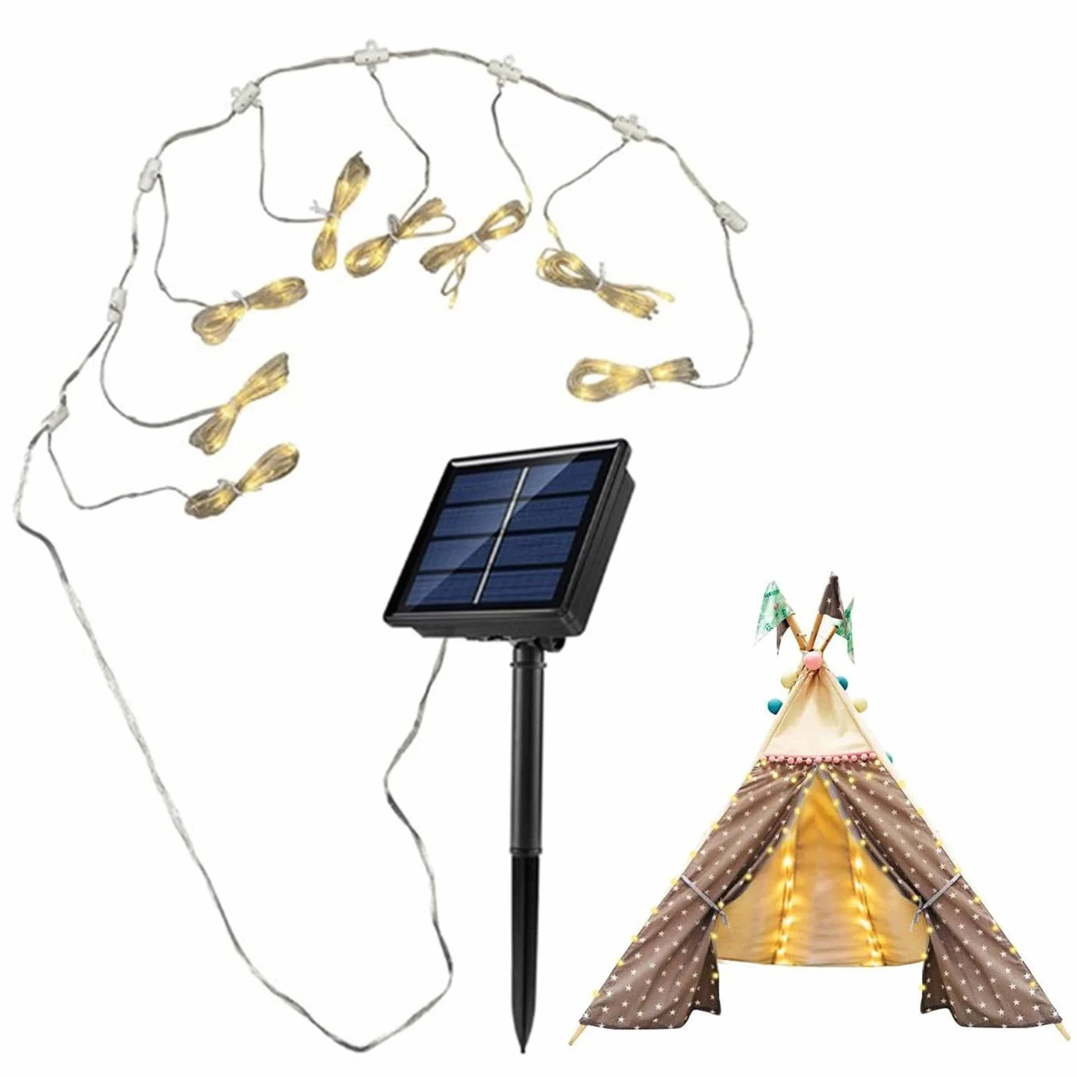 JINGLING Parasol przeciwsłoneczny z 104 solarnymi diodami LED, osłona wisząca na płozach z 8 trybami jasności – dekoracyjny parasol do użytku na zewnątrz jest odporny na wszystkie warunki