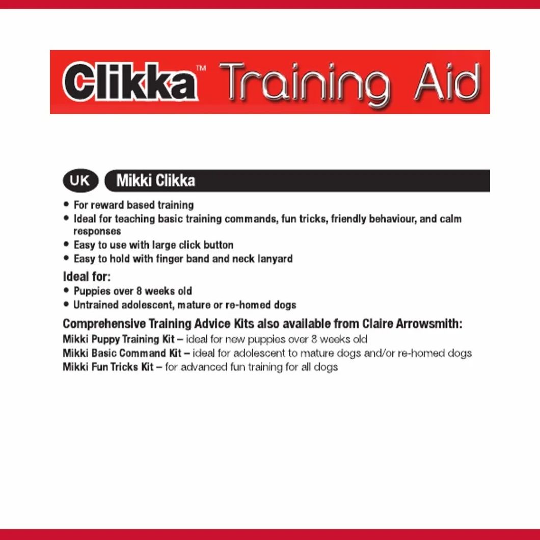 Mikki 6234223 Cliker do Treningu dla Psów, Czerwony/Czarny