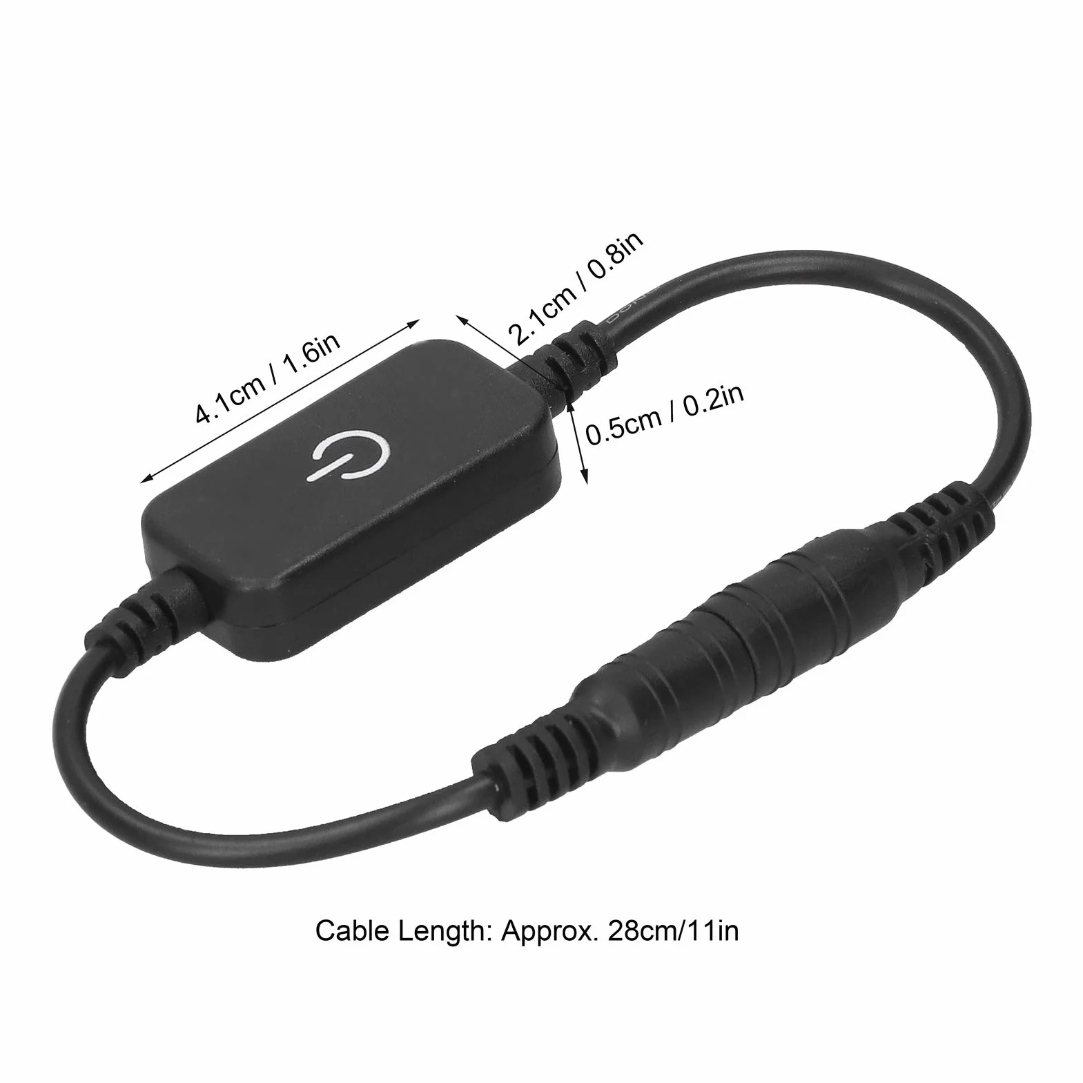 2 sztuk Mini LED Strip Ściemniacz dotykowy 1ft Przewód Pojedynczy Kolor Ściemnianie Włącznik Wyłącznik Kontroler DC 12 V-24 V.