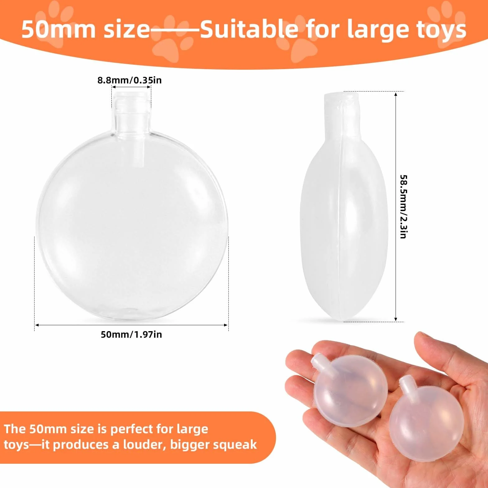12 szt. 50mm Piszczałki do Zabawek dla Psów, Zamiennik Piszczałki dla Psów do Naprawy Pluszowych Zwierząt for Samodzielnego Wykonania Zabawek Zwierząt
