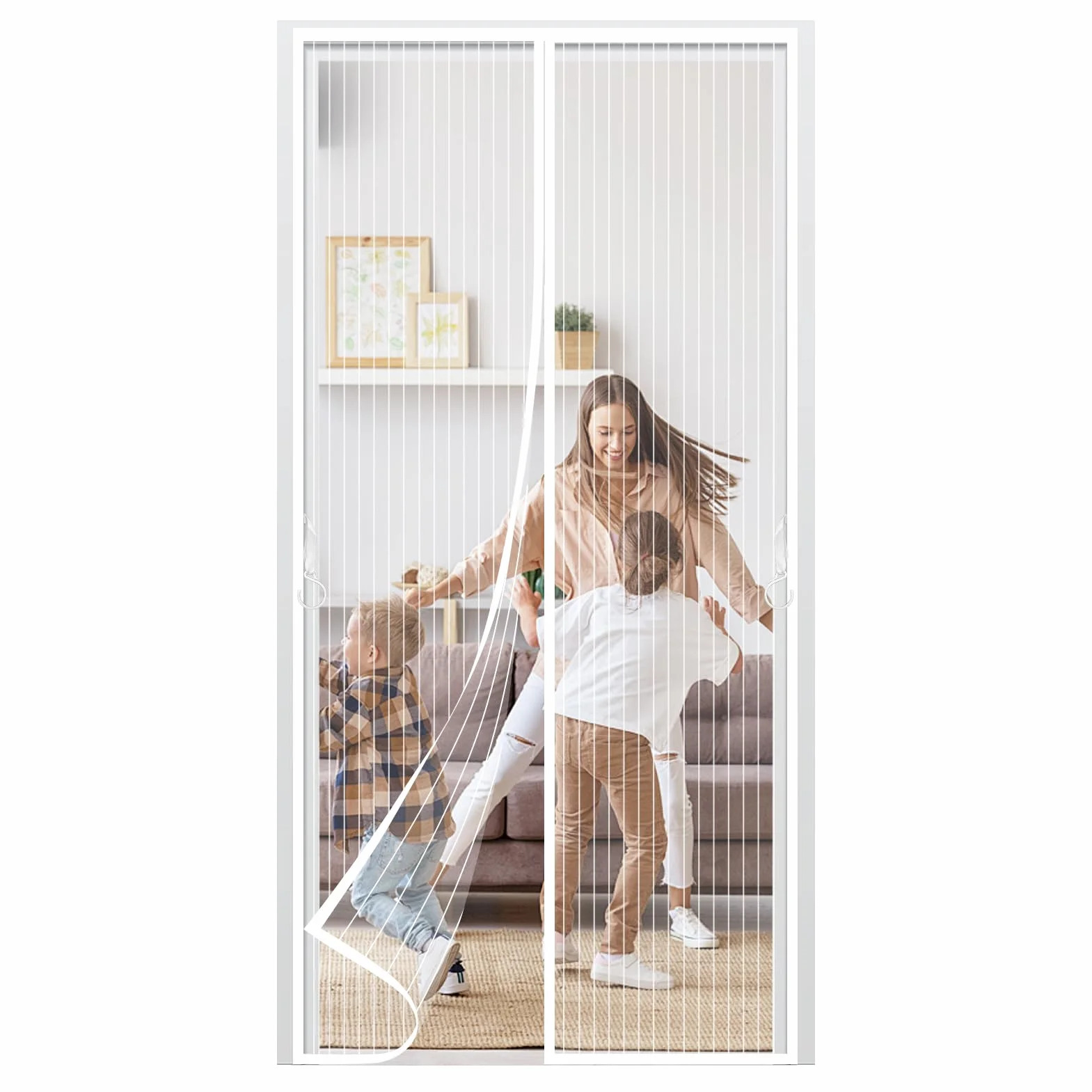 Magnetyczna moskitiera na drzwi balkonowe 80 x 220 cm biała bez wiercenia