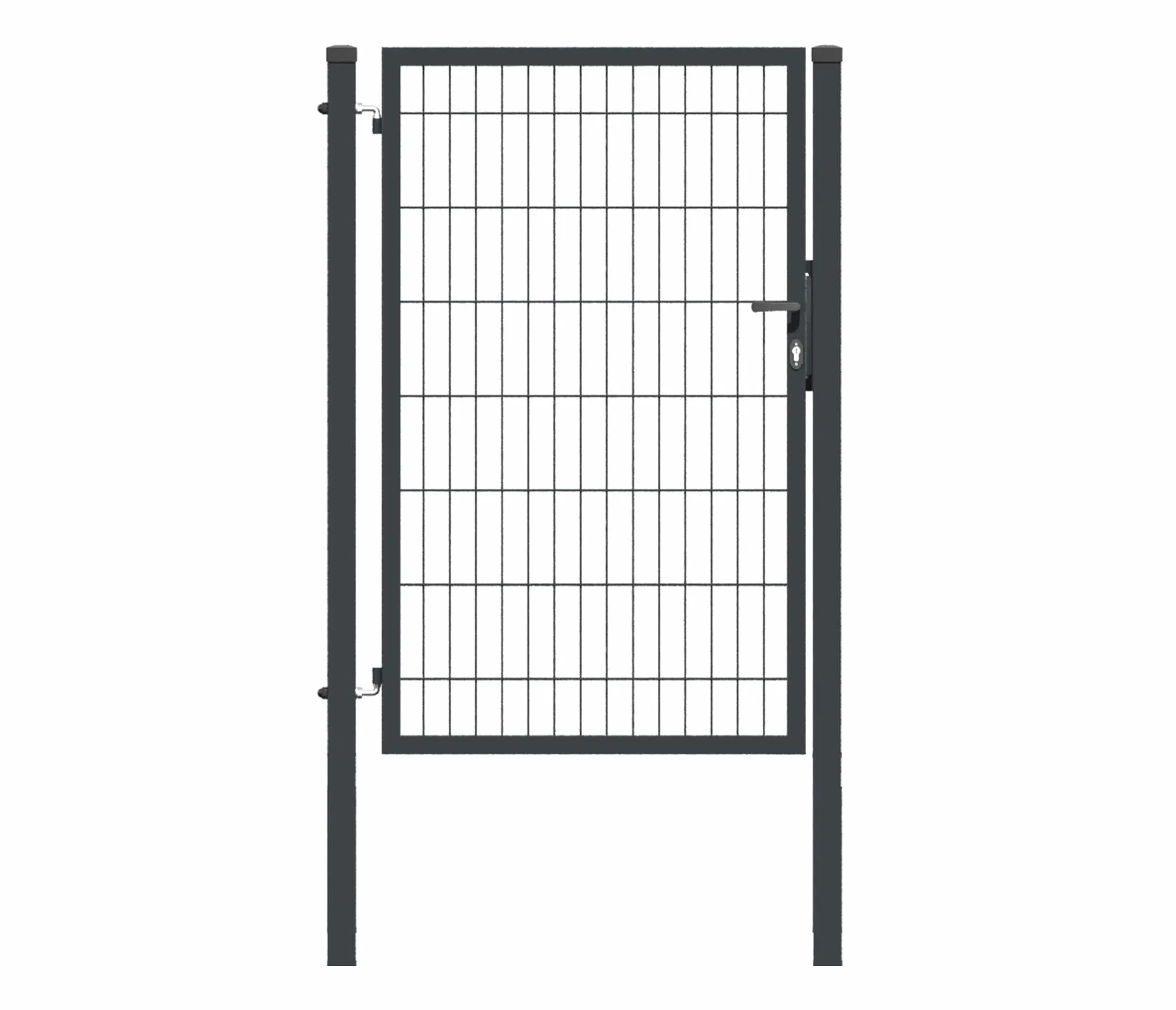 Furtka DUOS-BOX Ogrodzeniowa z Ocynkowanej Stali z Zamkiem i Uchwytem RAL 7016 ANTRACYT w Opakowaniu Rozmiar 1.50m / 0.90m Komórka 200 х 50mm Słupki Metalowe 2,2 m