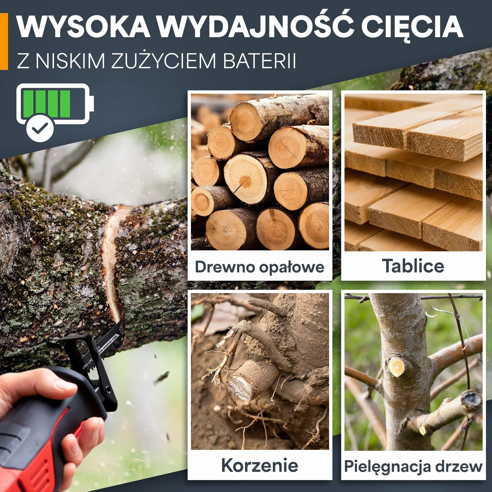 BAURIX® Brzeszczoty do wyrzynarki - SHARK® [5 sztuk] - 240mm - 5 TPI - Do szybkich, czystych cięć drewna