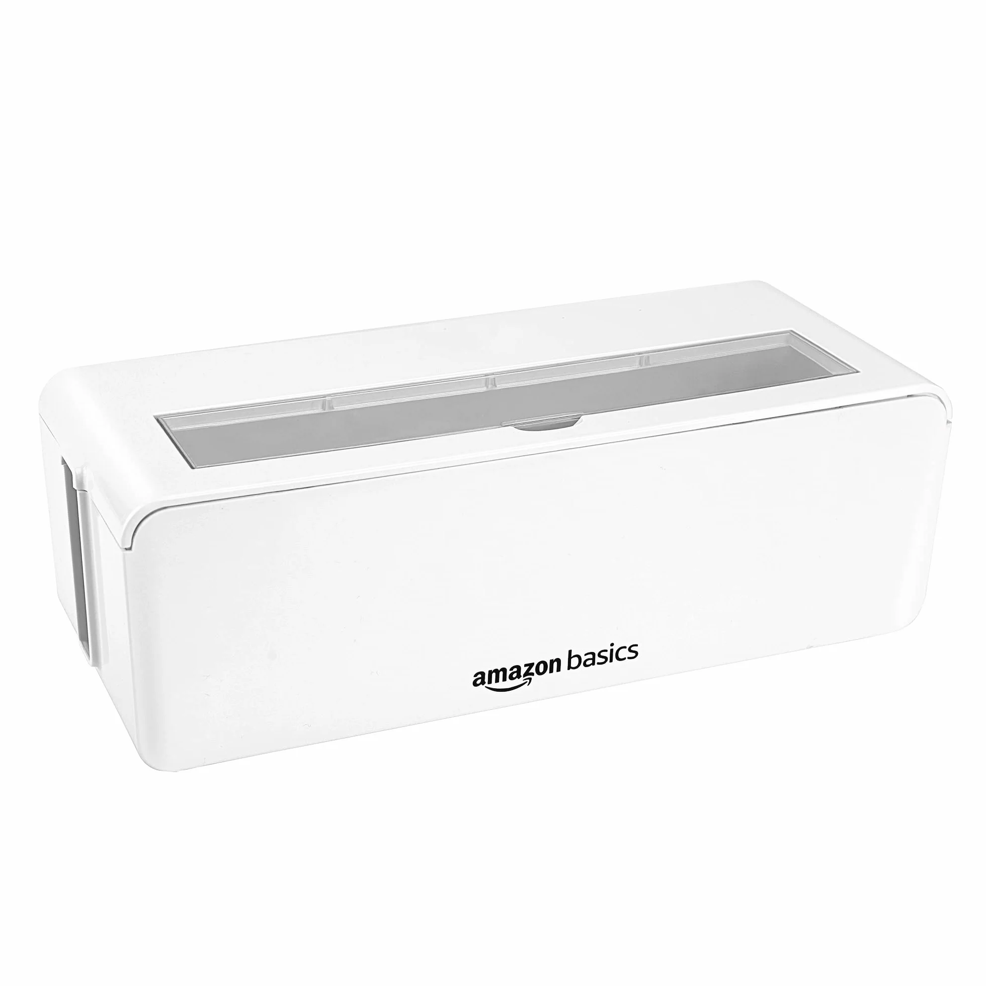 Amazon Basics – skrzynka kablowa do ukrywania i porządkowania kabli, duża, biała.