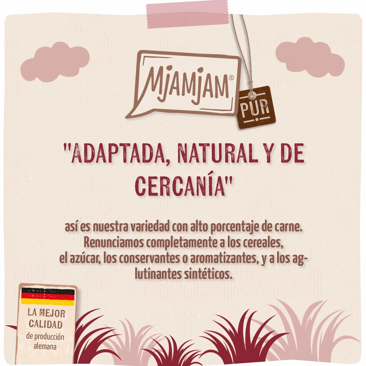 MjAMjAM – Premium mokra karma dla kotów – czysta przyjemność mięsa – delikatny kangur pure, opakowanie 6 szt. (6 × 800 g), bezzbożowa, z ekstra dużą ilością mięsa