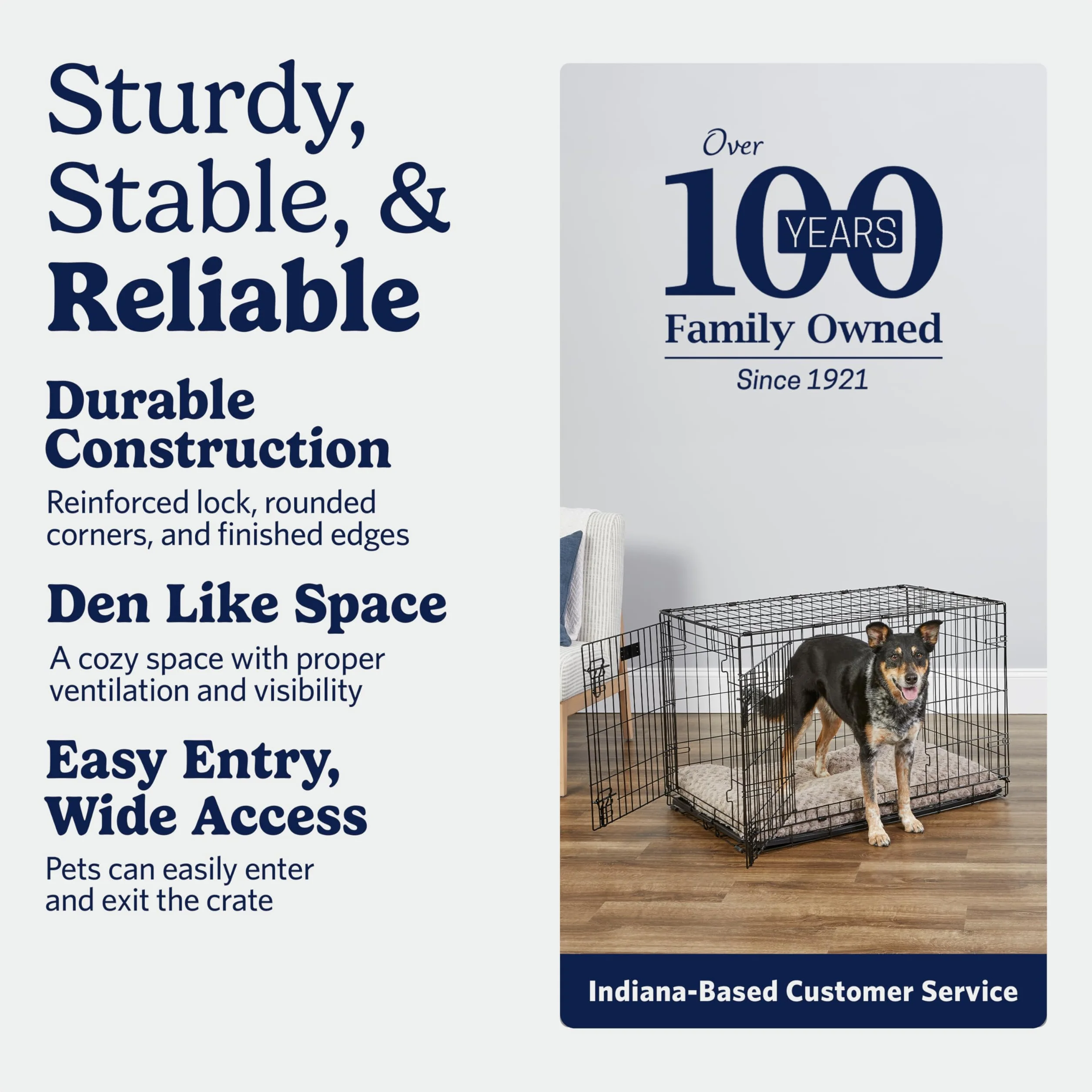 MidWest Homes for Pets Nowo ulepszone podwójne drzwi iCrate 90,42 cm (36"), długa skrzynia dla psa, zawiera szczelną patelnię, nóżki chroniące podłogę, panel działowy i nowe opatentowane funkcje,
