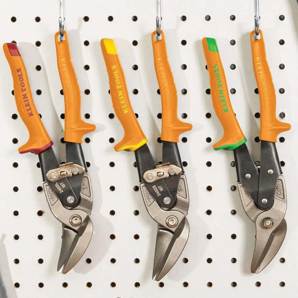 Klein Tools Nożyce do cięcia po lewej stronie, nożyce do cyny lotniczej z kutym ostrzem do precyzyjnego cięcia blachy