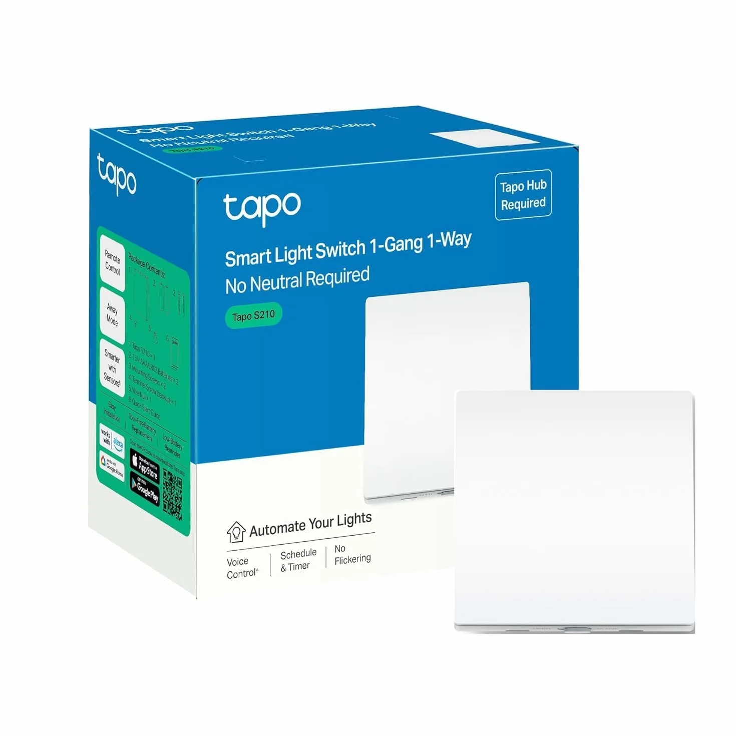 TP-Link Tapo S210 | Inteligentny bezprzewodowy przełącznik jednobiegunowy | Bateria do 5 lat | Instalacja bez okablowania | Kompatybilny z Tapo Smart Actions