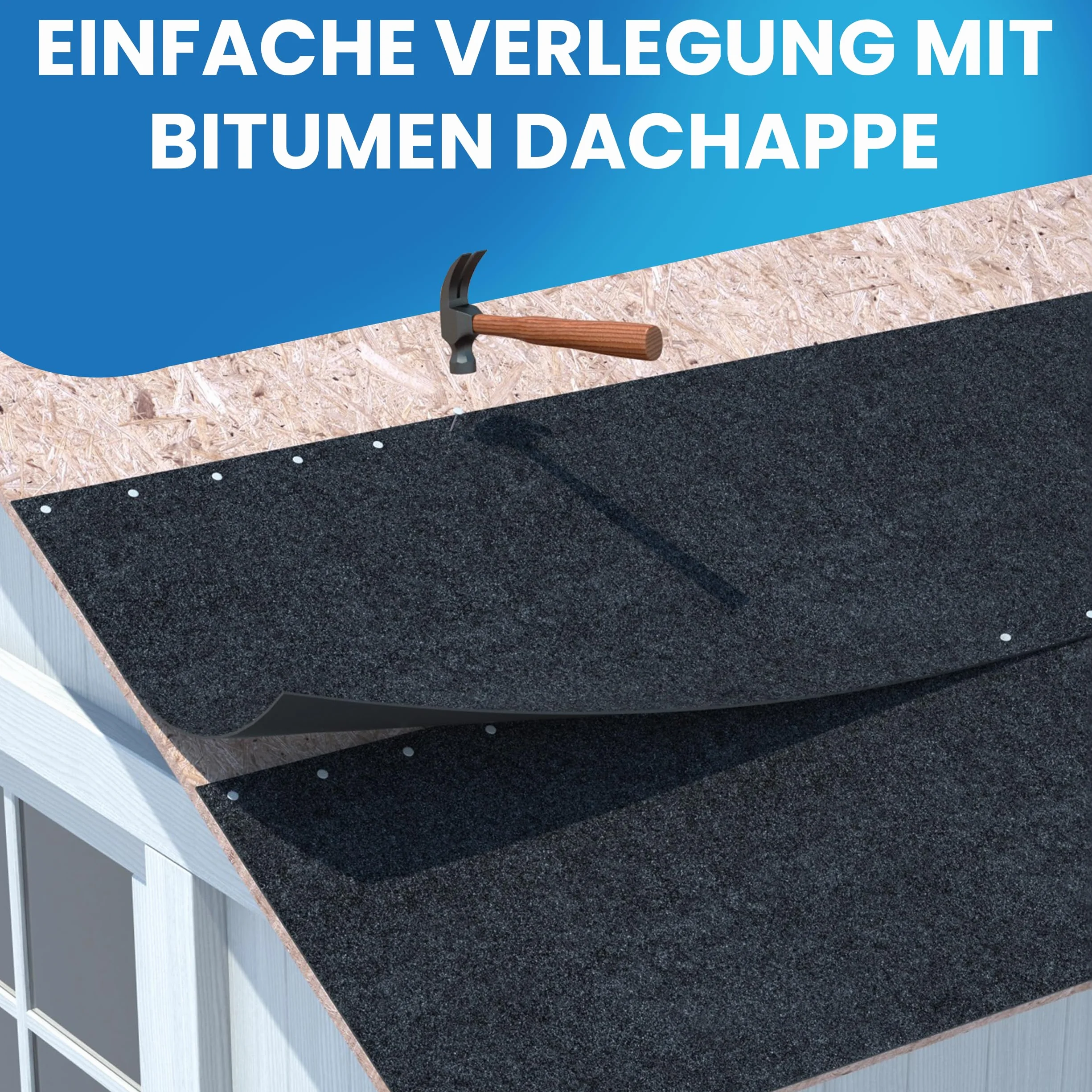 Gartenwelt Riegelsberger Papa dachowa V13 piaskowana 10 m² taśma bitumiczna z gwoździami 3 x 15 mm