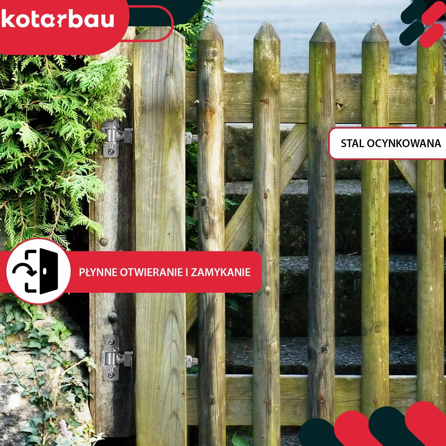 KOTARBAU® Zawias Regulowany - Zawias Wkręcany Do Bram Furtek - Gwint M12 - Stal