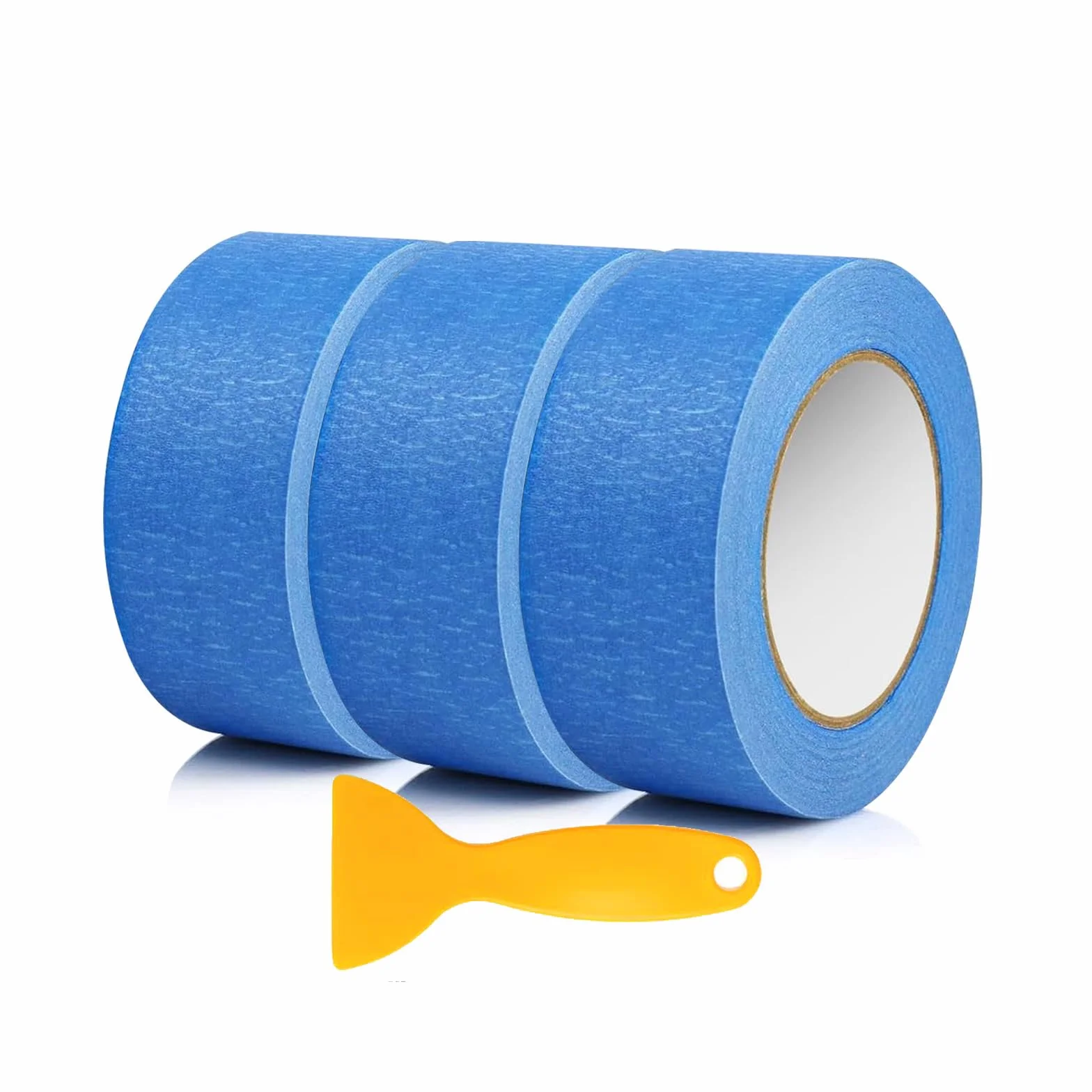 3 rolki taśmy malarskiej 50 mm x 50 m taśma malarska do czystych krawędzi farby odporna na promieniowanie UV odporna na wysokie temperatury do malowania, lakierowania, renowacji
