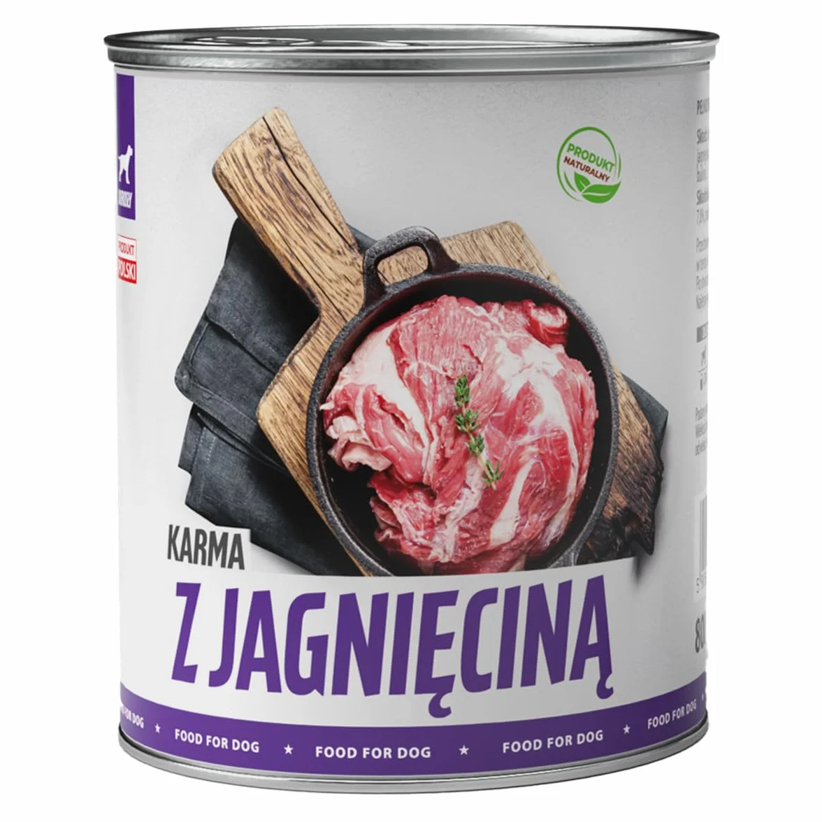 TufTuf, Karma dla Psa, Mokra Karma, Mielonka z Jagnięciną, 800g, Dla Dorosłych Psów, Puszka, Pełnoporcjowa, Z Olejem Lnianym, 1 Sztuka