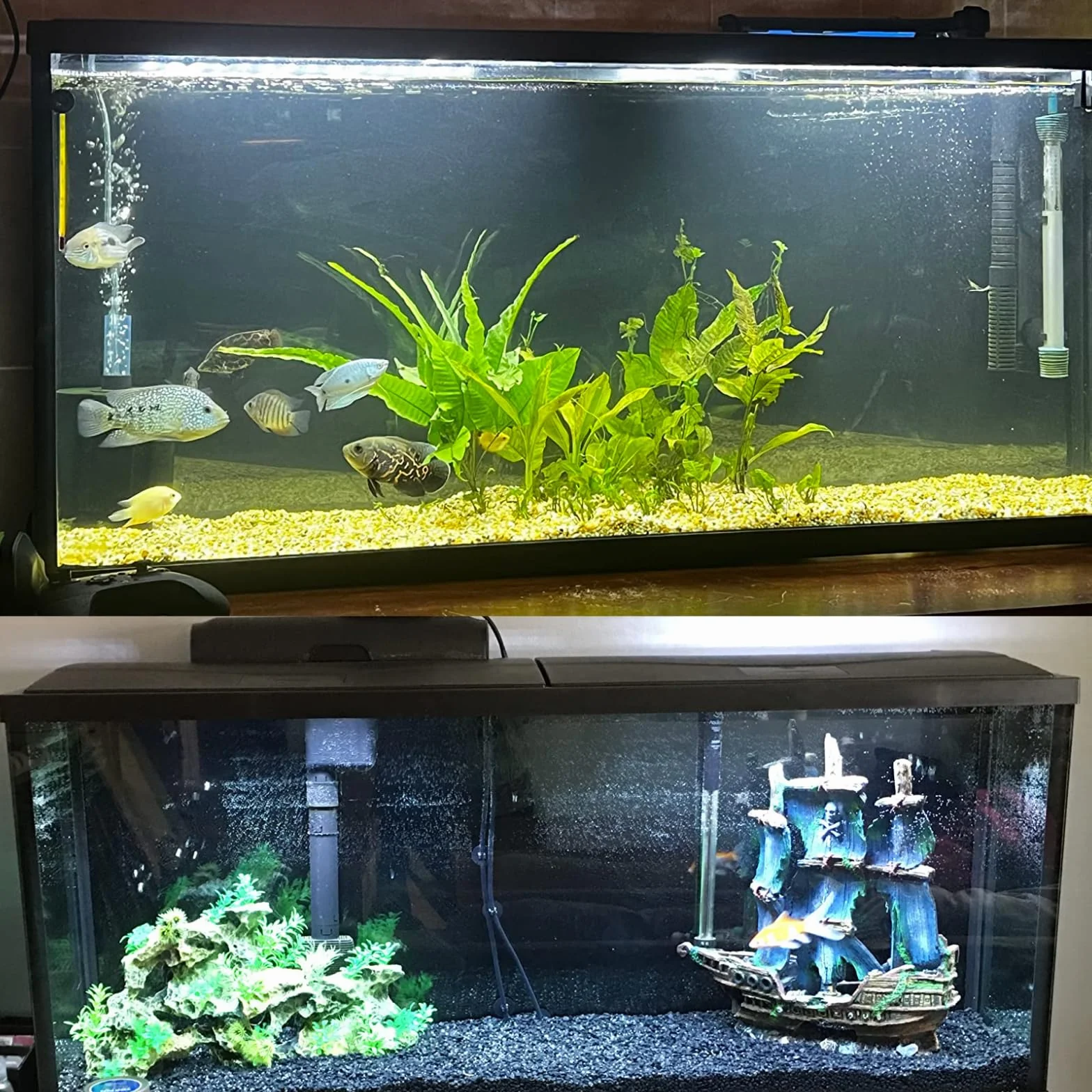 ELEBOX Tło akwarium niebieski czarny akwarium tło obraz statyczne przyleganie tło do akwarium tapeta 50 cm x 122 cm