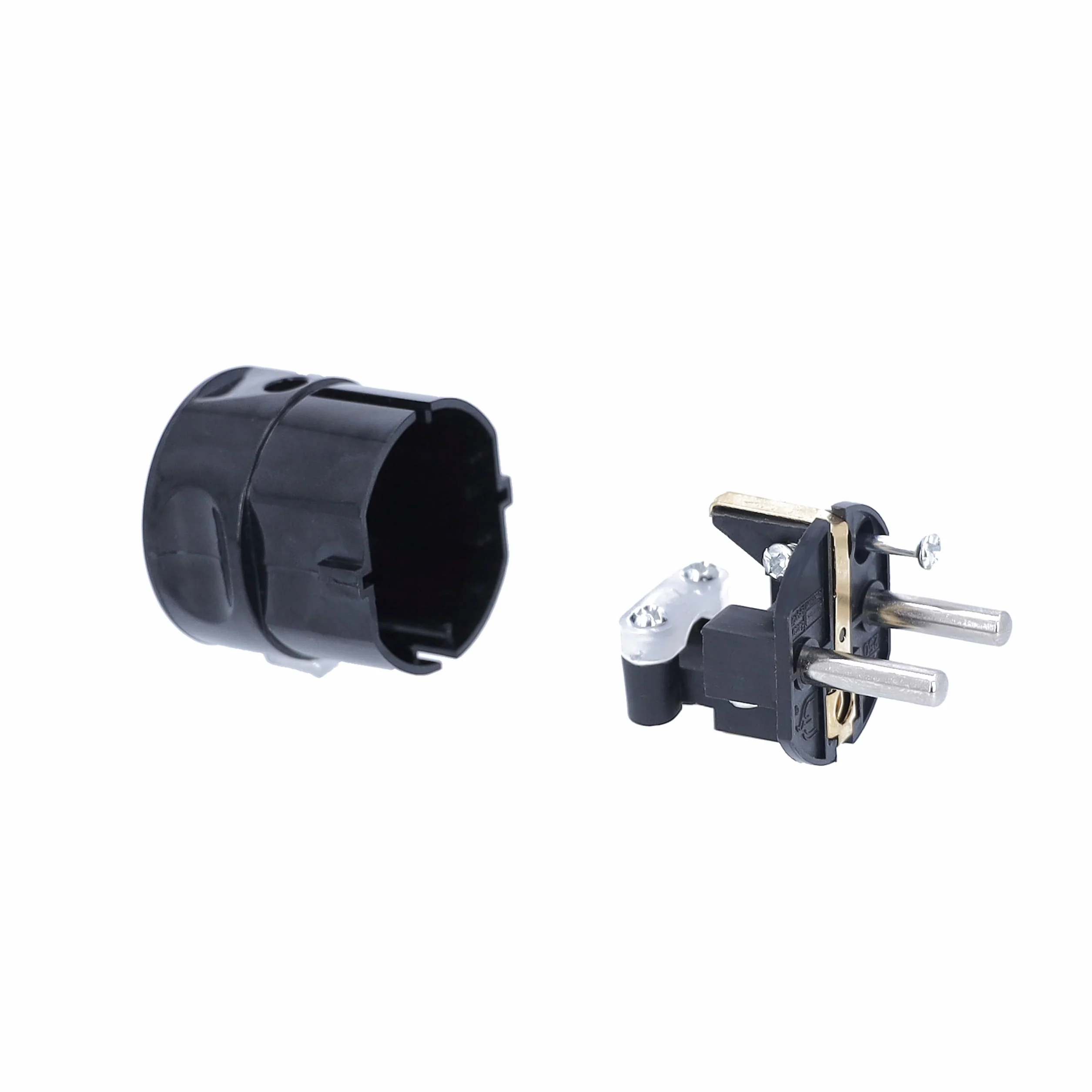 as - Schwabe 45032 Schutzkontakt-Zentralstecker, schwarz, 230 V