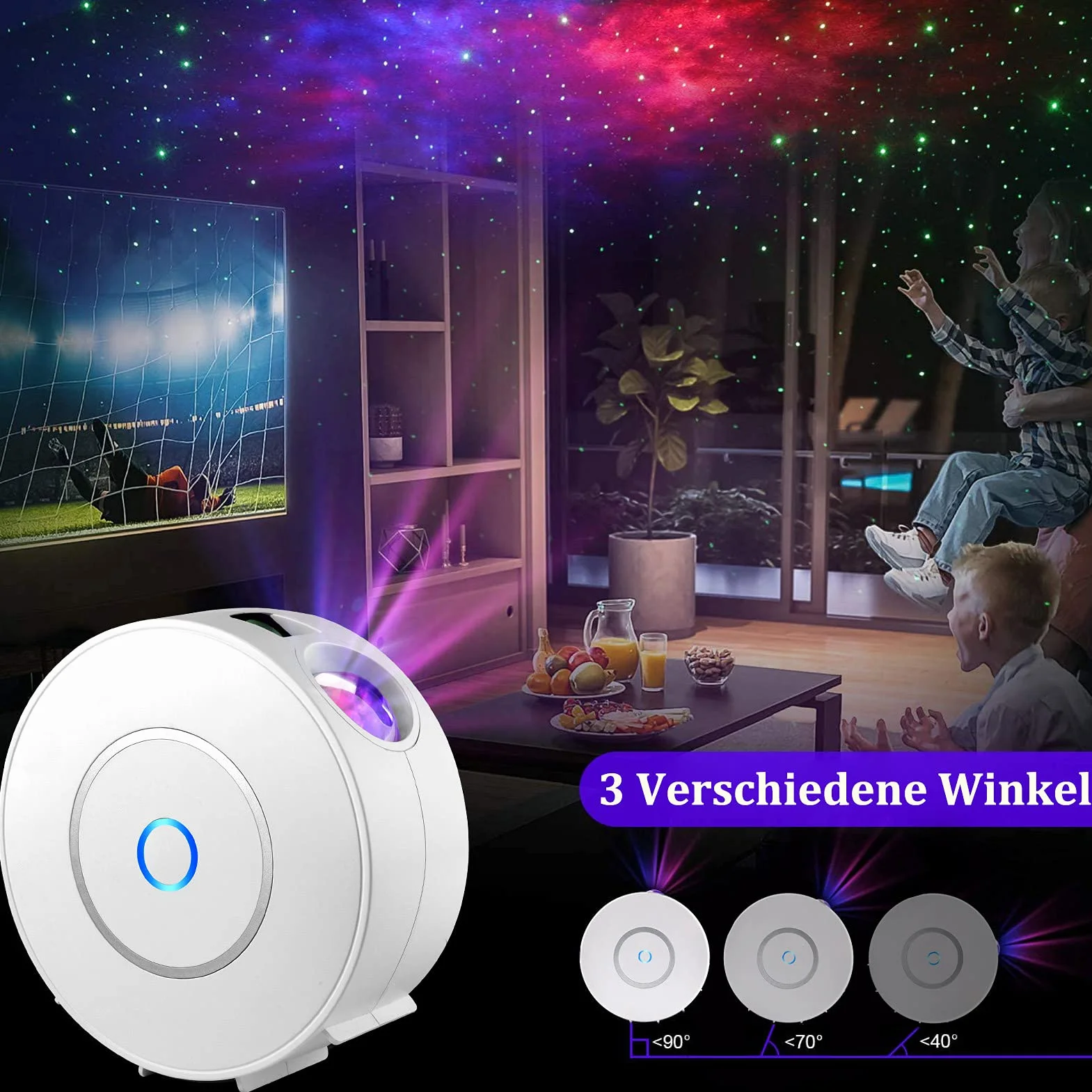 Nigecue LED Smart Projektor Gwiazdzistego Nieba, WiFi LED Projektor 3D Galaktyki z Aplikacją, Sterowanie Głosowe, Timer, Kompatybilny z Alexa i Google Assistant