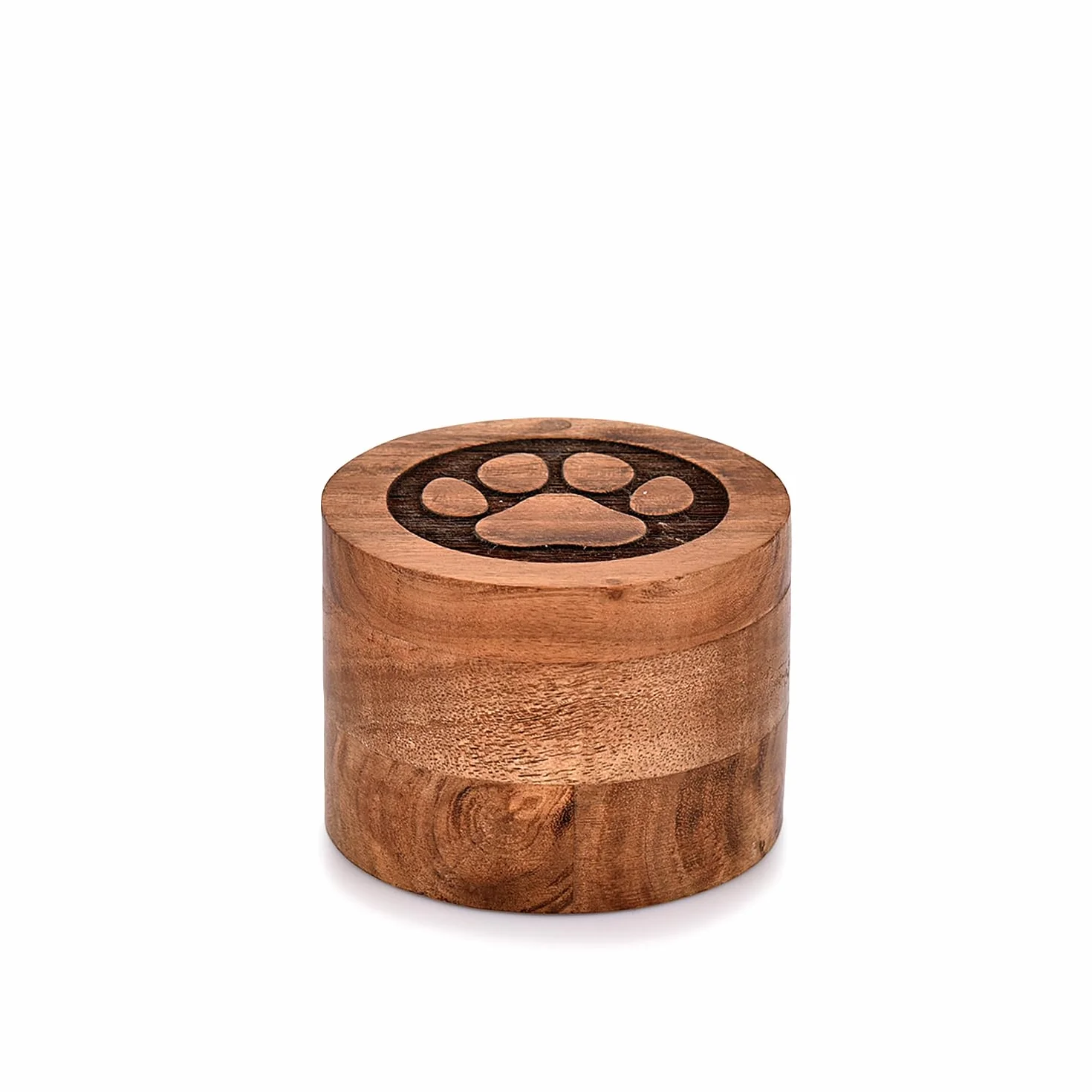EDHAS Urna dekoracyjna z drewna akacjowego dla psów i kotów 8,89 cm x 8,89 cm x 6,35 cm