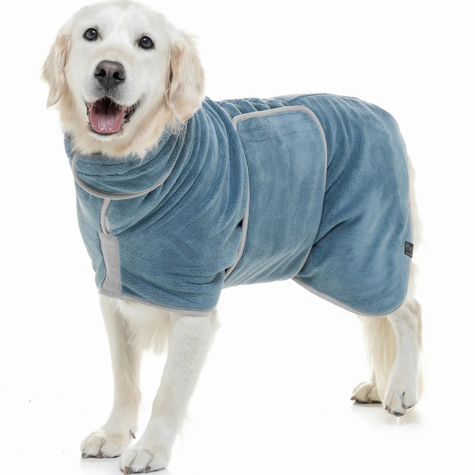 Lucky Paws® Płaszcz dla psa w Wielkiej Brytanii, dwuwarstwowy szlafrok do suszenia w ciągu kilku minut, super chłonny ręcznik dla psa i ultramiękki szlafrok dla psa w jednym luksusowym ręczniku dla