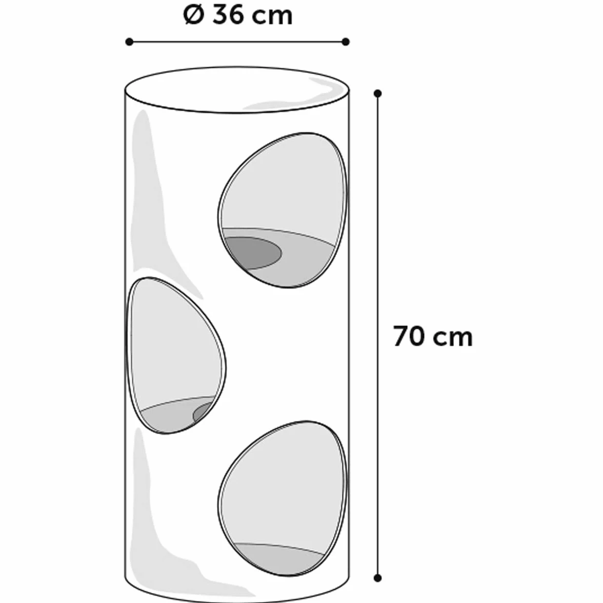 Flamingo drapak dla kota - beczka do drapania dla kota Greta M - 70 cm wysokość - Ø 36 cm - szary i naturalny i jasnobrązowy