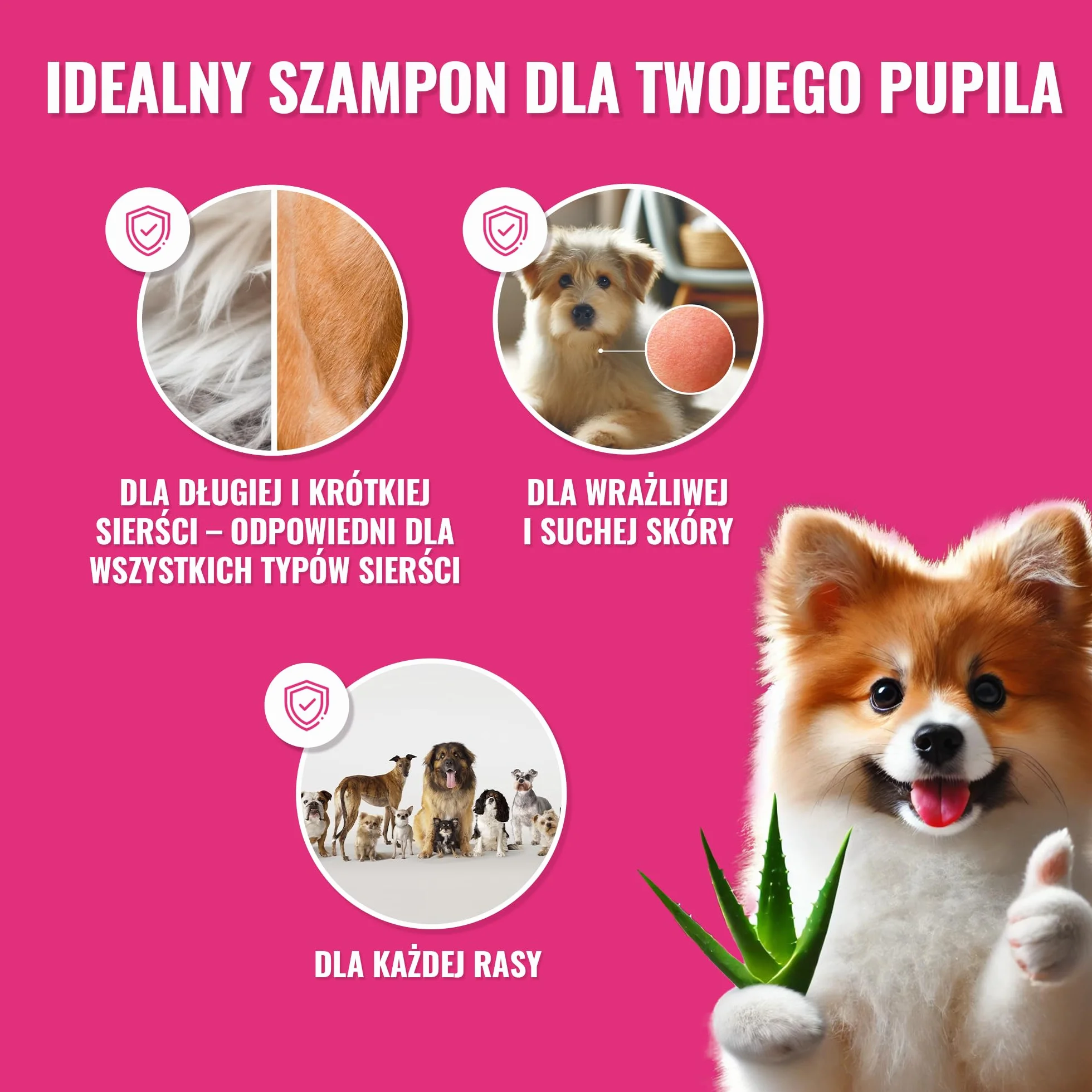 Delikatny szampon dla psów - Nawilżający szampon dla wszystkich ras i typów sierści - Szampon dla psów przeciw nieprzyjemnemu zapachowi 250 ml
