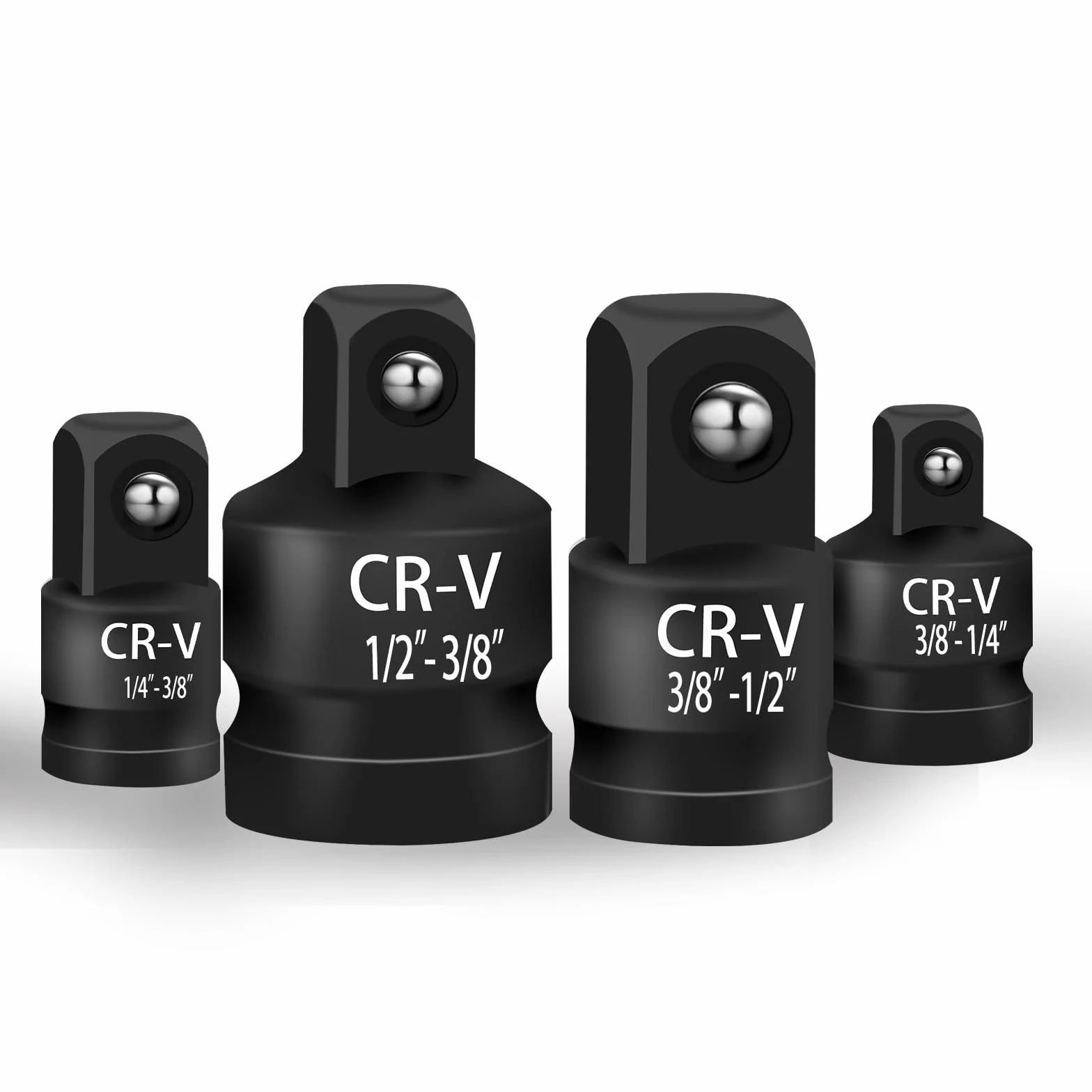 Giantree Zestaw 4 adapterów, adapter do kluczy nasadowych, adapter do wkrętarki udarowej, adapter do grzechotki 1/2" na 3/8" 3/8" na 1/2'' 1/4" na 3/8" 3/8" na 1/4"
