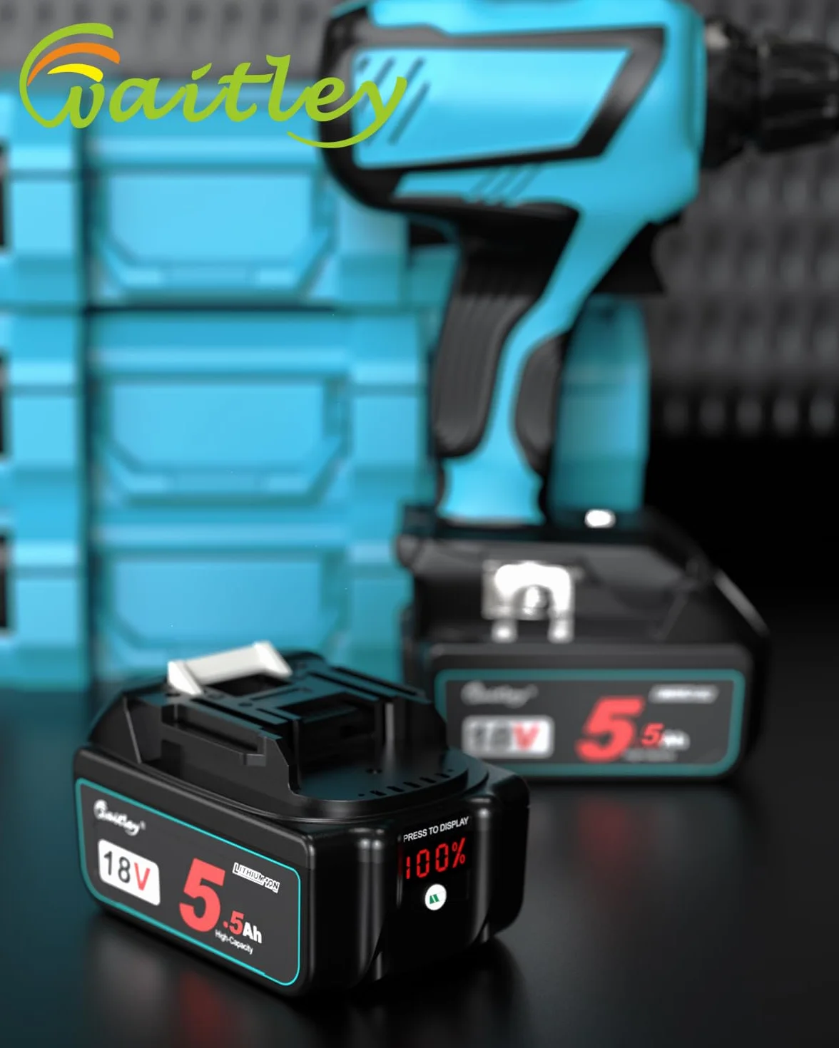 Waitley 5500 mAh akumulator zamienny do akumulatora Makita 18 V BL1850 BL1860B BL1840 BL1830 BL1820B BL1815 – kompatybilny z elektronarzędziami Makita 18 V