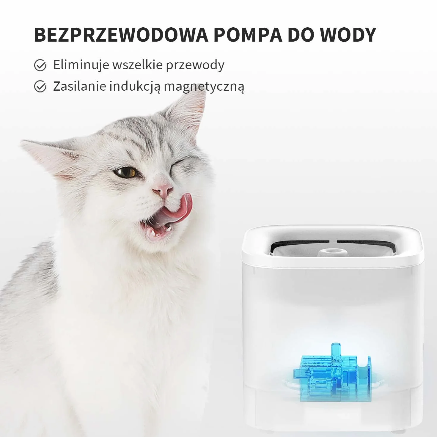 Petkit EVERSWEET Fontanna dla Kota i Psa, Bezprzewodowa Pompa Wodna, 1,85L, Inteligentne Światło LED, 25db Niezwykle Cichy