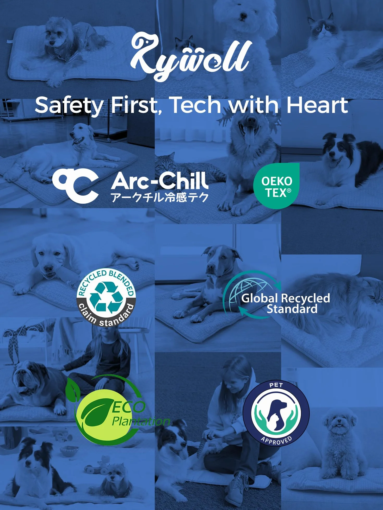 Rywell Mata chłodząca dla psa Arc-Chill PCM PRO Tech wodoszczelna antypoślizgowa przenośna