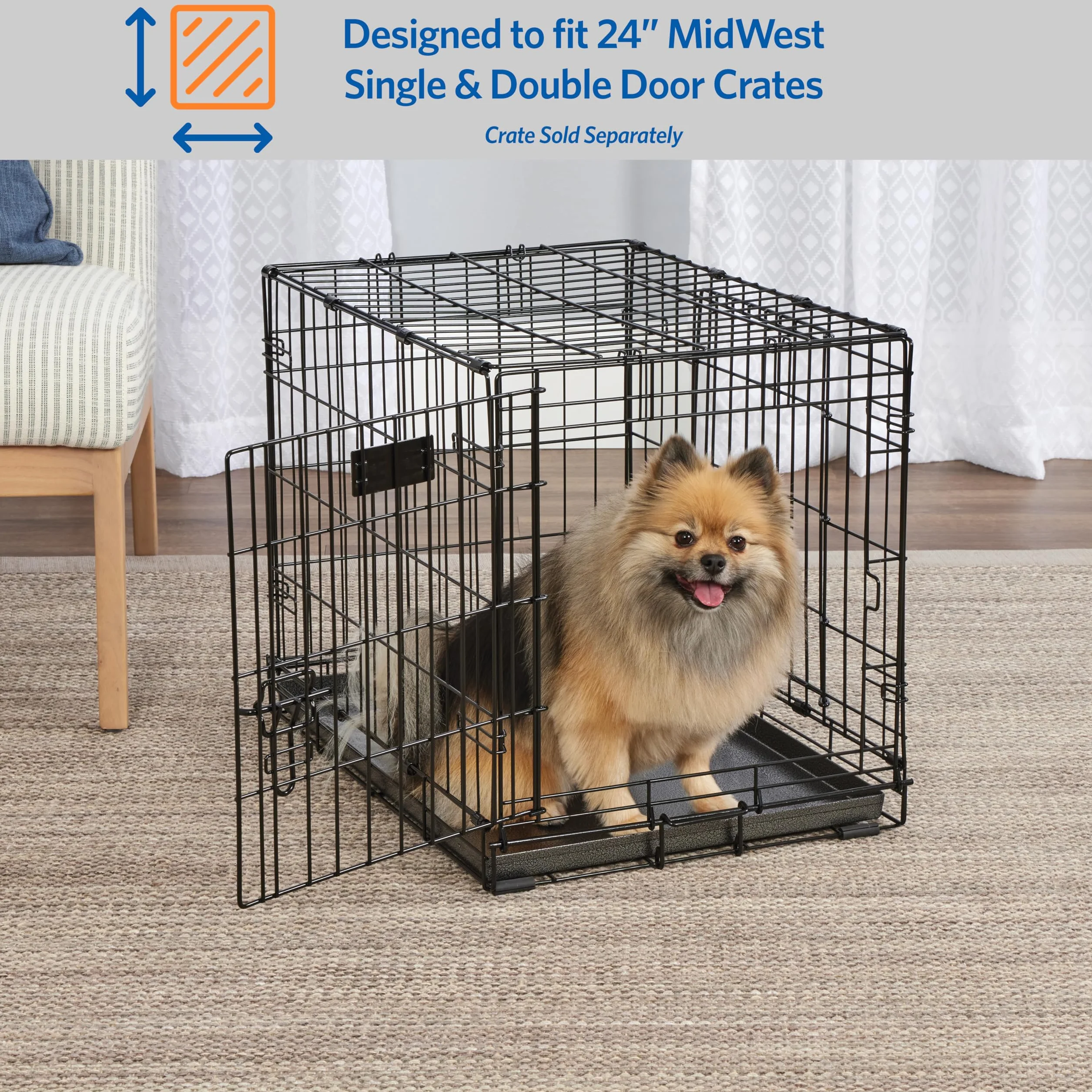 MidWest Homes For Pets Metalowa patelnia zastępcza do skrzyni dla psów; 61 cm