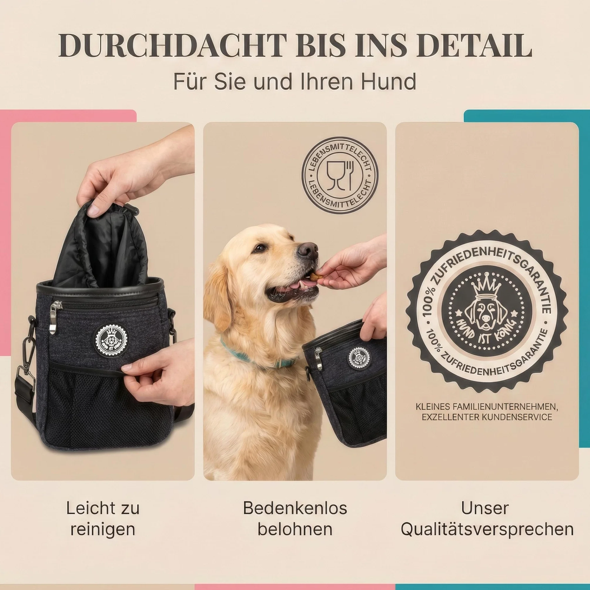 Torba na psią karmę premium, wszechstronna torba na przysmaki do tresury