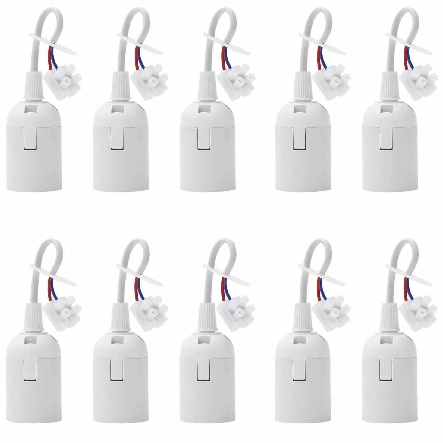 10 sztuk oprawek do lampy E27, oprawka zapasowa, uchwyt do renowacji, uchwyt lampy 4 A, 250 V, oprawka z kablem do salonu, żyrandola, kuchni, sypialni, żarówki, akcesoria (białe)