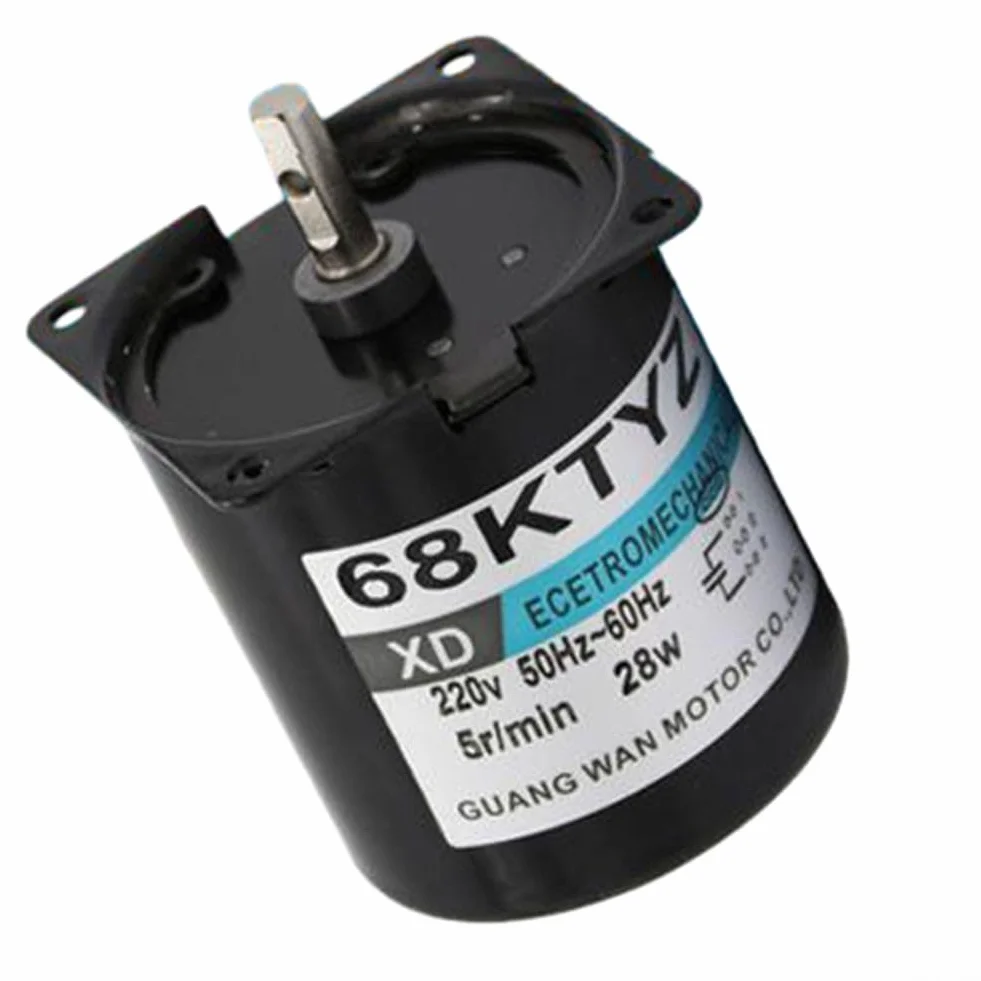 68KTYZ synchroniczny silnik skrzyni biegów AC 220 V 2,5 obr./min CW/CCW sterowany kierunek 28 W miniaturowa niska prędkość (110 obr./min)