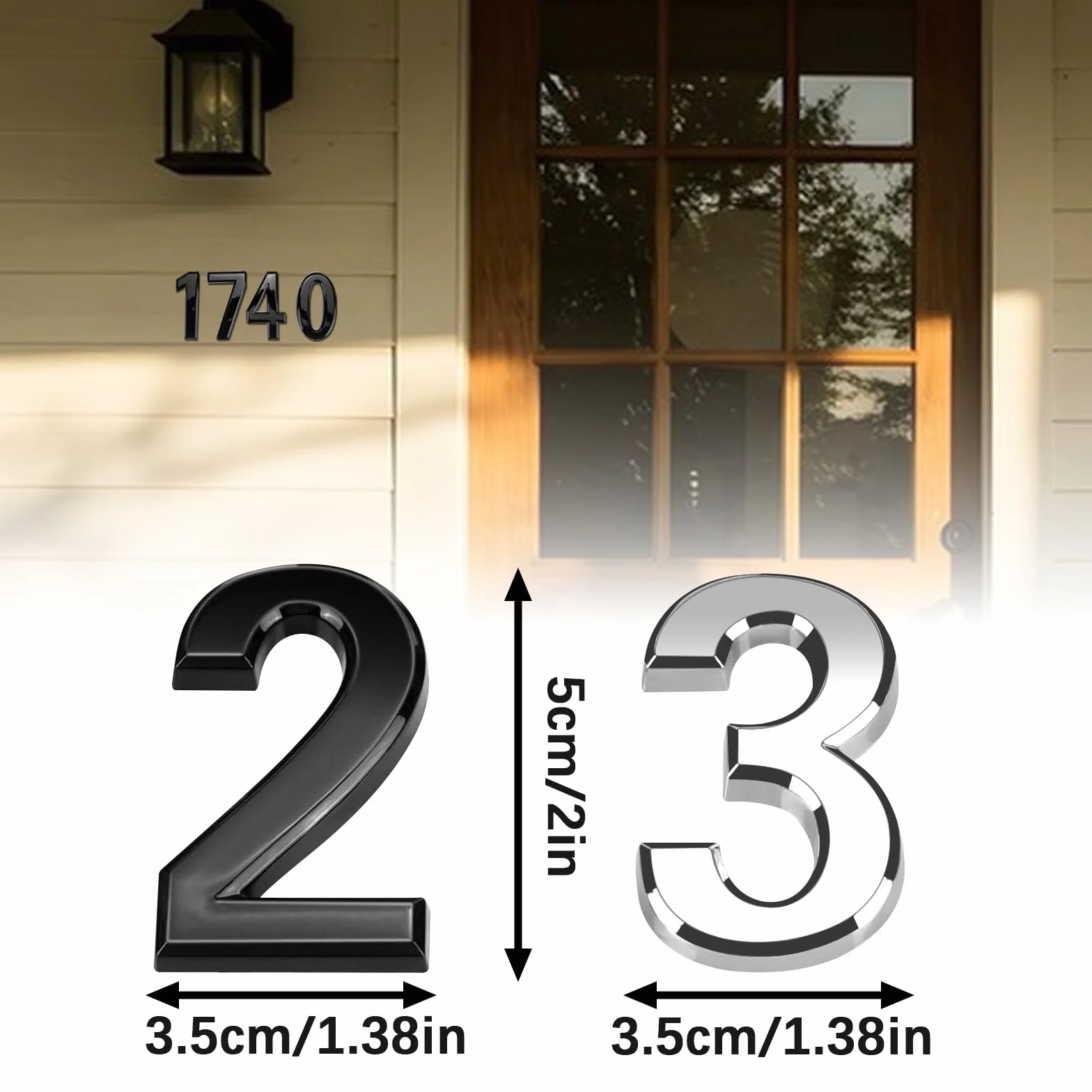 20 sztuk samoprzylepnych numerów domu, 5 cm, numery skrzynek pocztowych 3D 0-9, wodoszczelne numery adresowe do domu, mieszkania, skrzynki pocztowej, biura, pokoju hotelowego (czarne +
