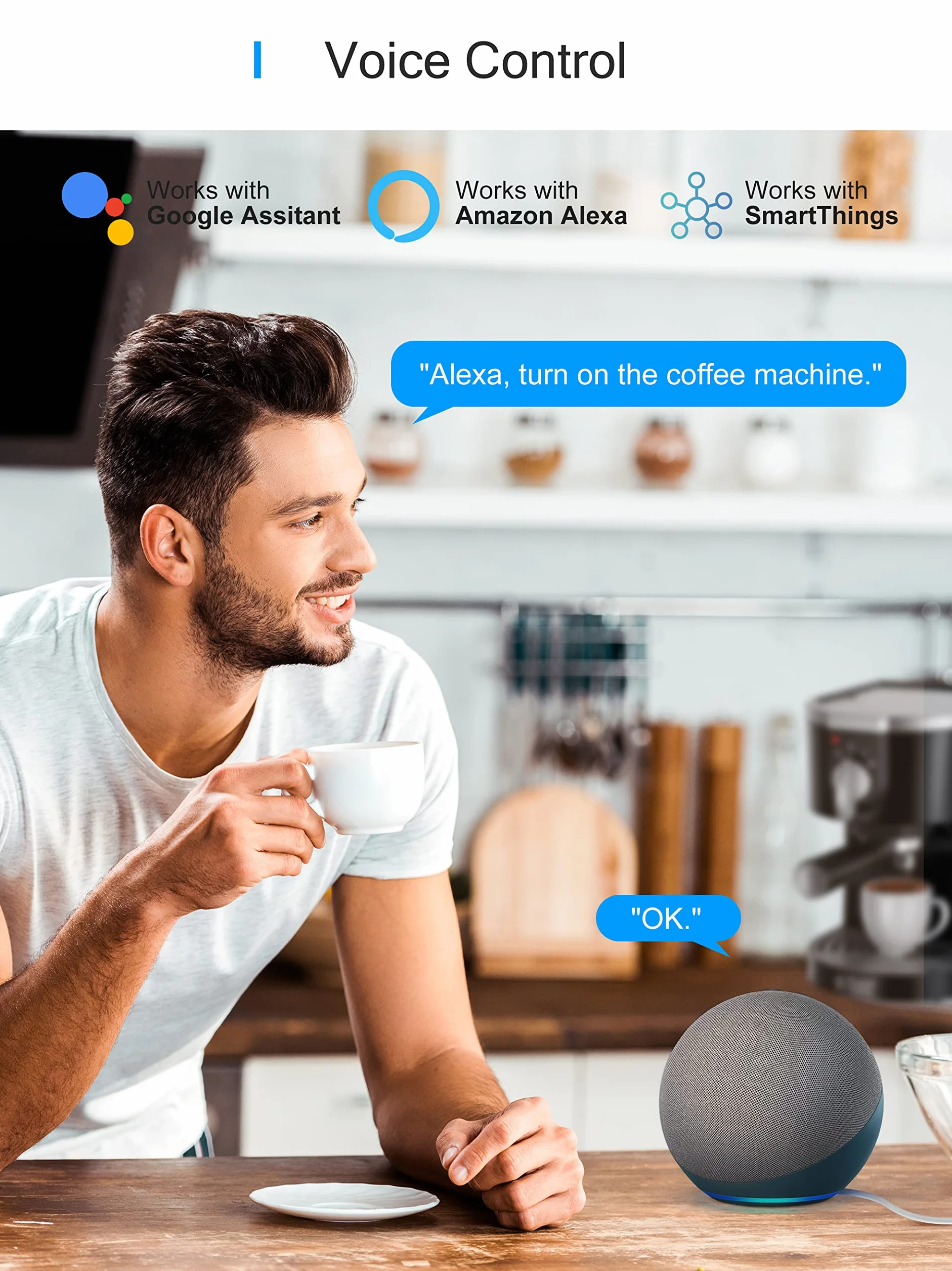 Inteligentne gniazdko Wi-Fi z pomiarem prądu, 2 sztuki w zestawie, Smart Home Wi-Fi, dodatki do Alexa, harmonogram, zdalny dostęp, współpraca z Alexa, Google Home, SmartThings, tylko 2,4 G WLAN, 16 A
