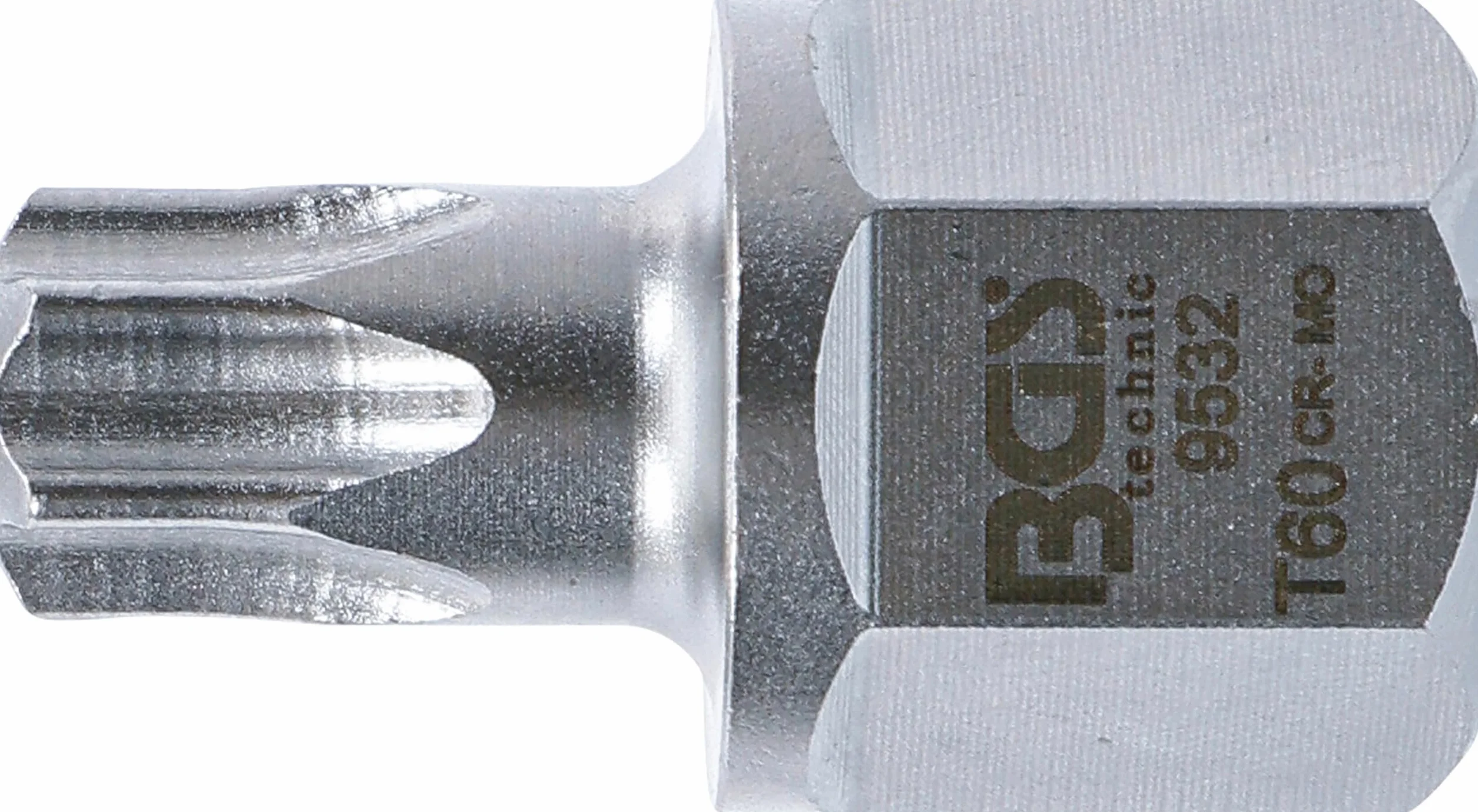 BGS 9532 | Nasadka do bitów do paska wielorowkowego | 12,5 mm (1/2"), trzpień sześciokątny 22 mm | profil T (do Torx) T60