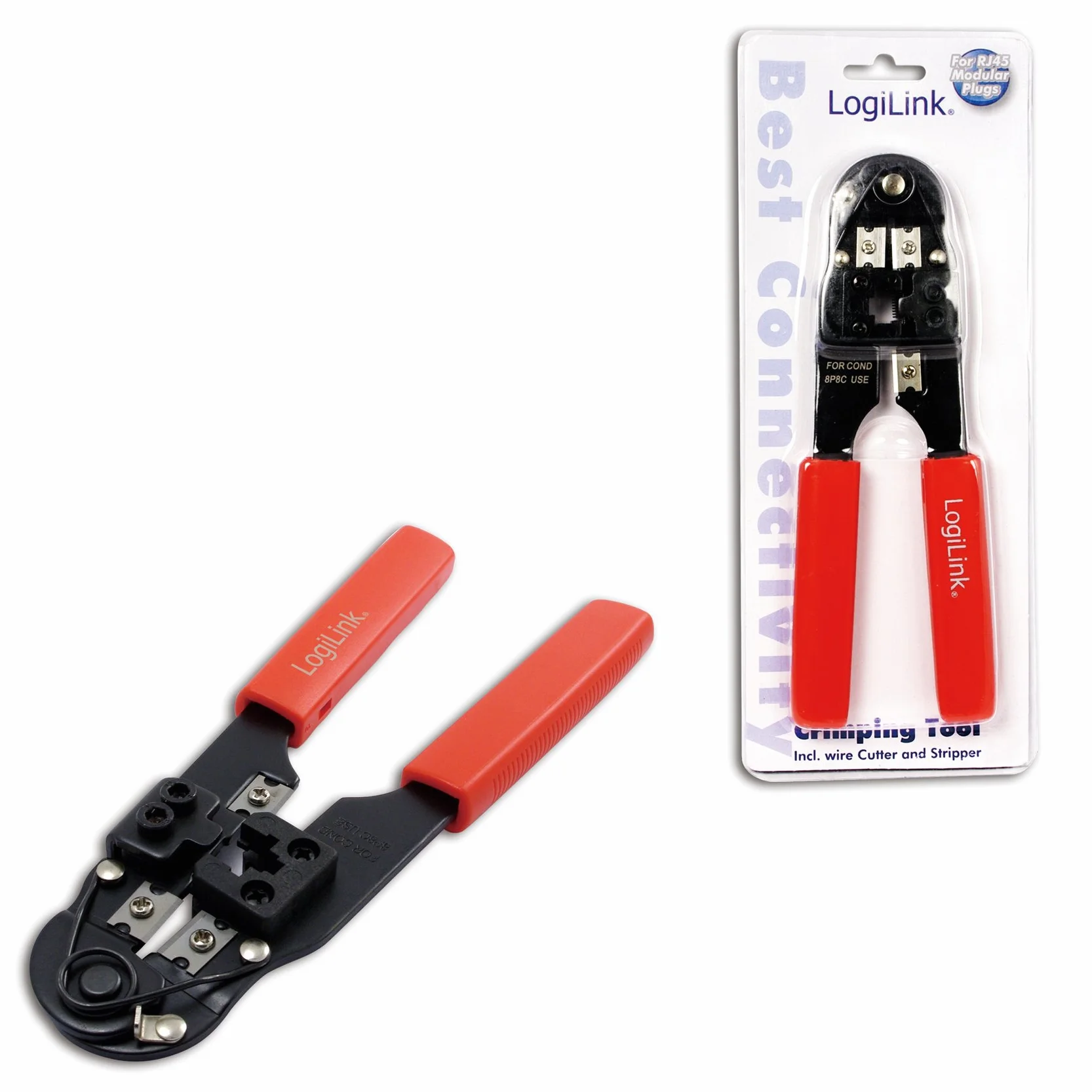 LogiLink Professional szczypce zaciskowe RJ45 z przecinakiem i ściągaczem izolacji