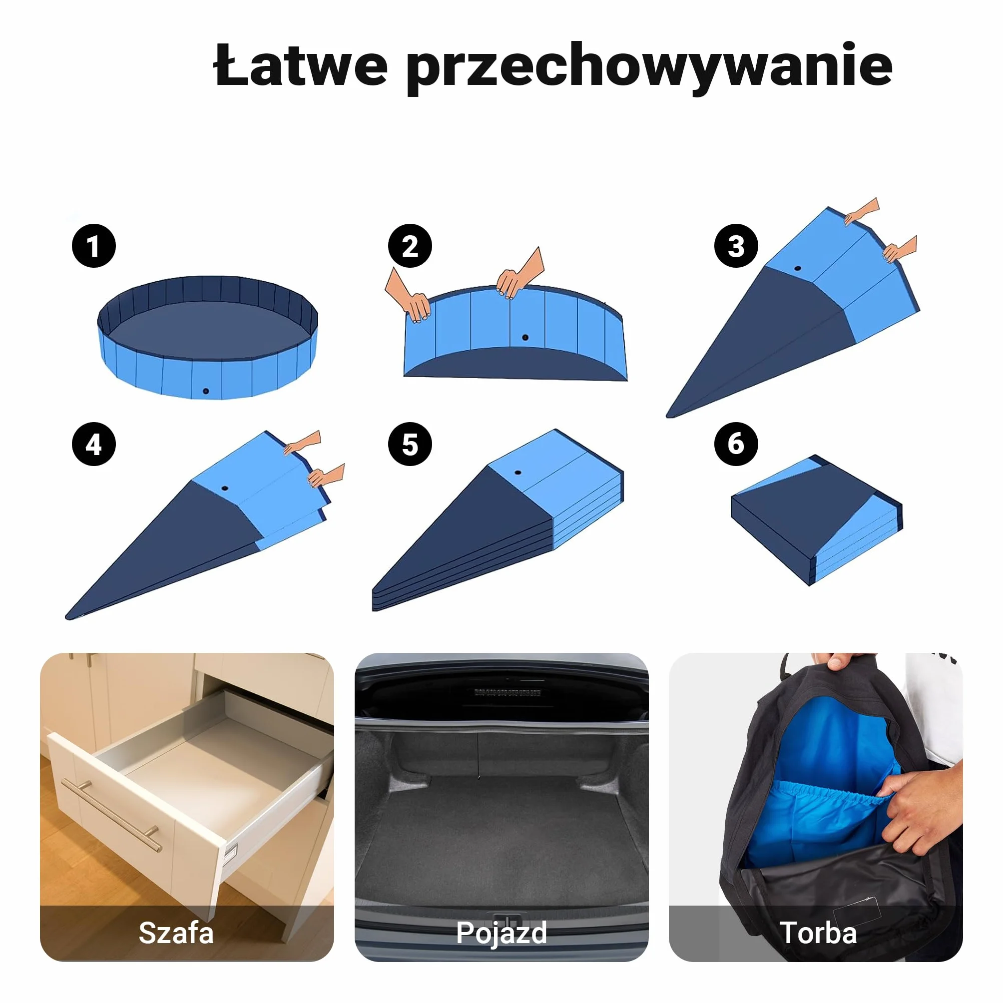 Fudajo Basen dla psa o wymiarach 80 x 30 cm, składany basenik ogrodowy z wzmocnioną krawędzią i antypoślizgowym spodem