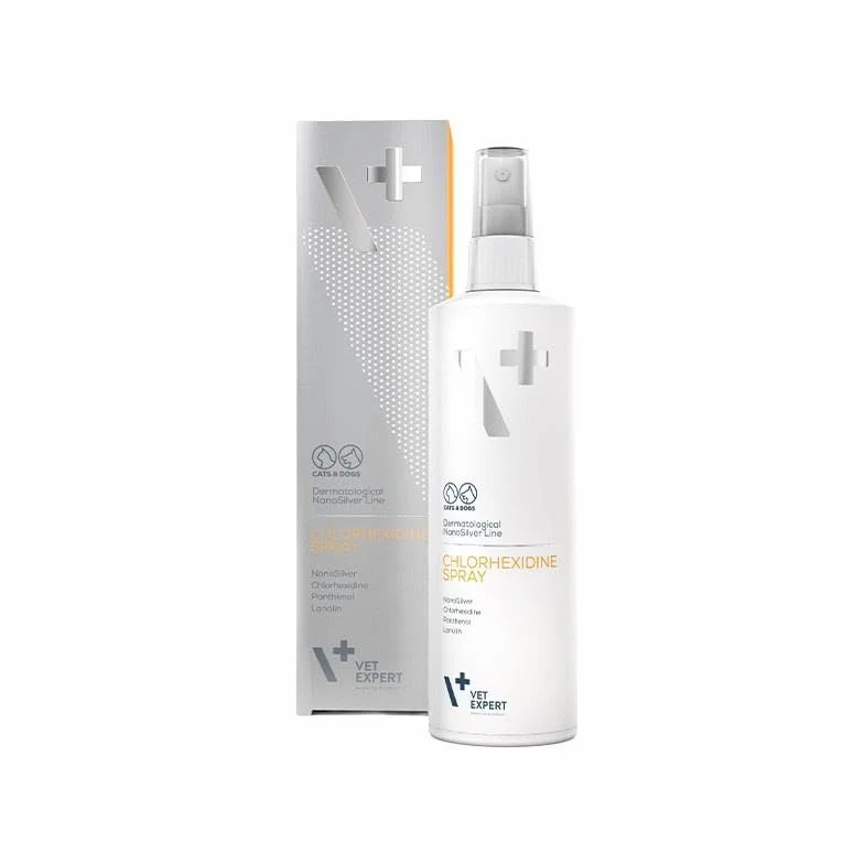 Spray z chlorhesydyną na zmiany skórne psów kotów VET EXPERT 100ml