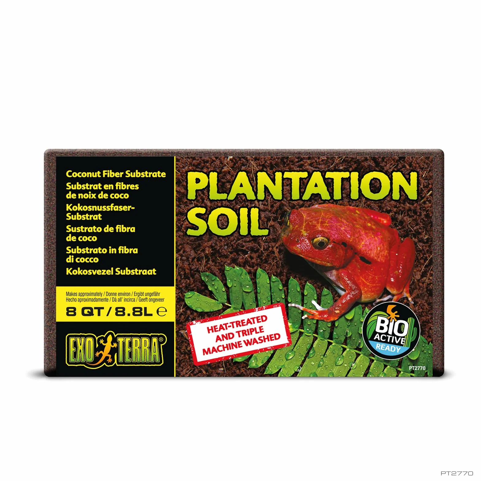 Exo Terra Plantation Soil, tropikalne podłoże do terrarium, z tłoczonych włókien skórki kokosa, 8,8 l